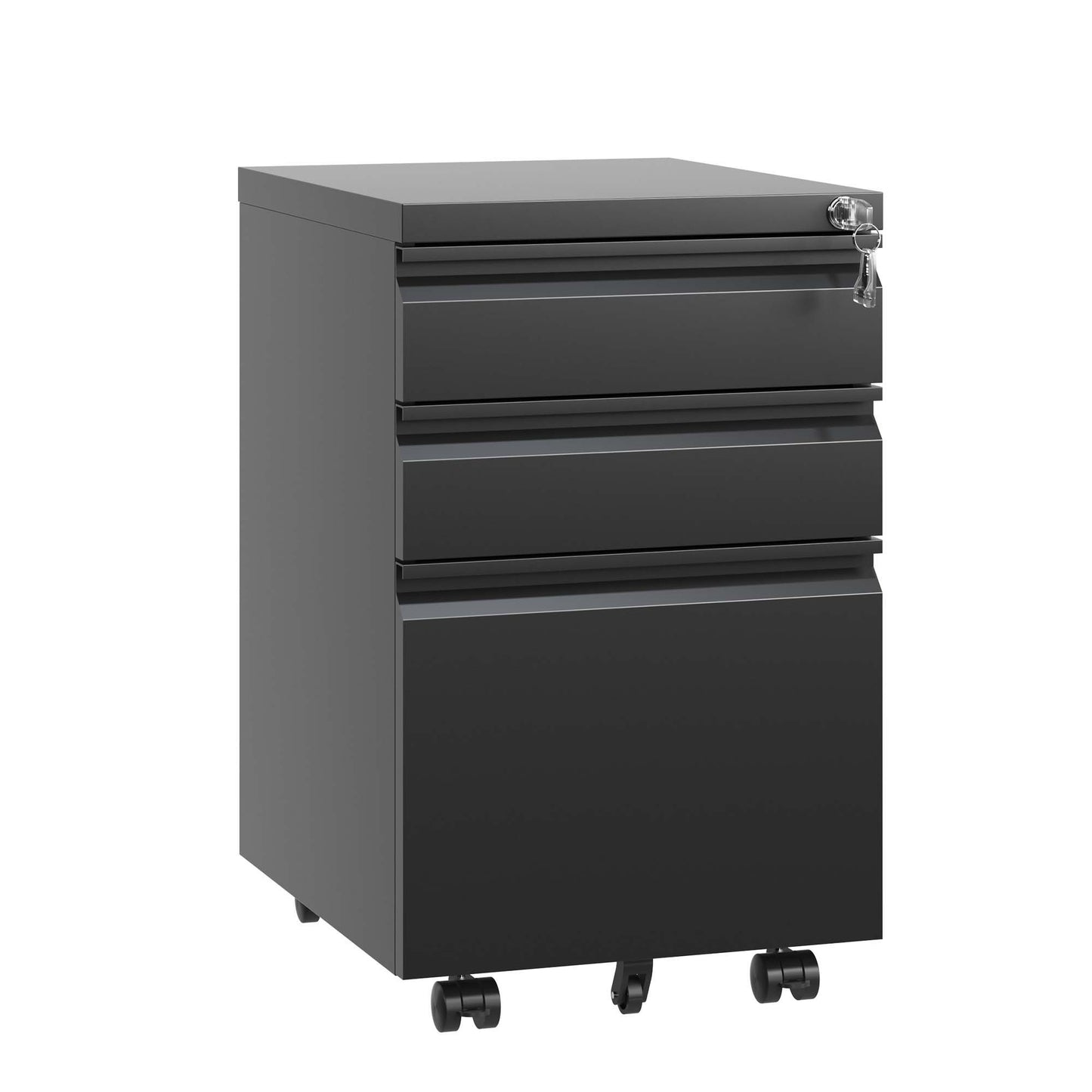Metal Drawer Mobile File Cabinet With Lock For Home Office Organizer