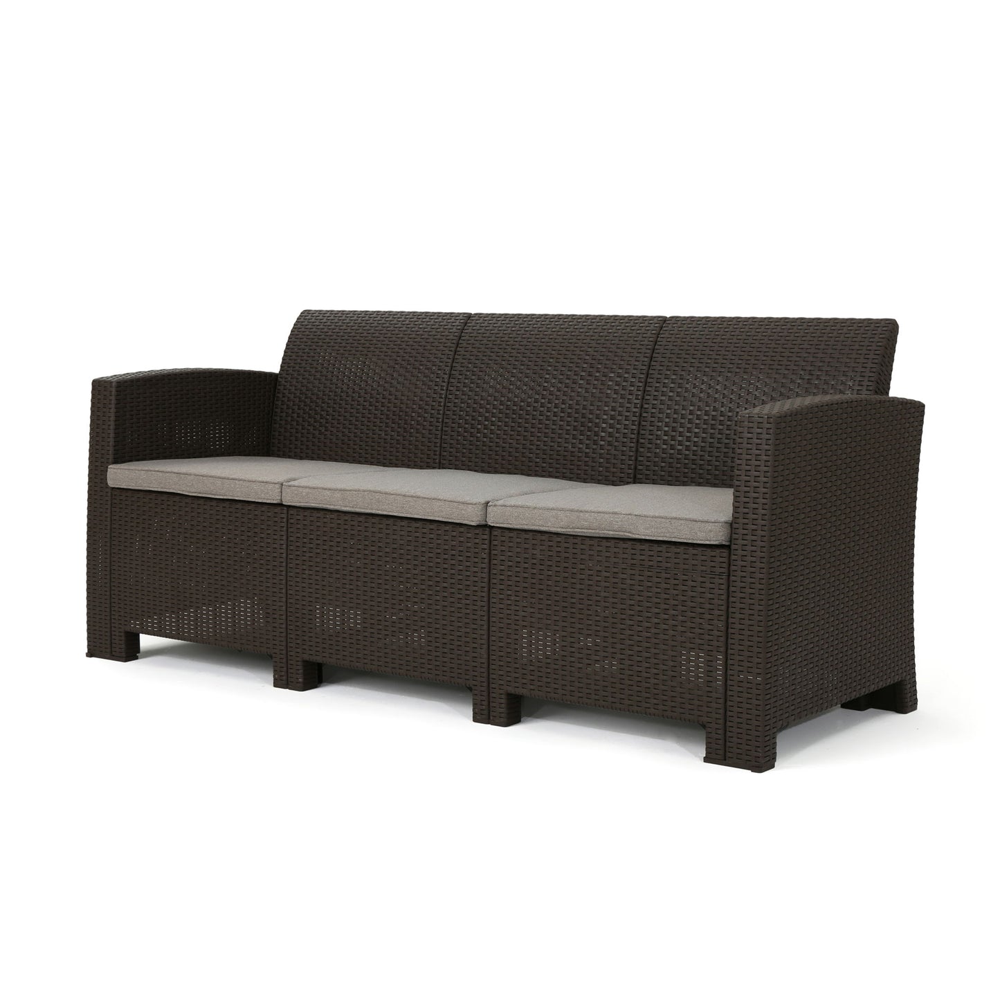 Outdoor 3 Seater Rattan Sofa With Water Resistant Cushions
