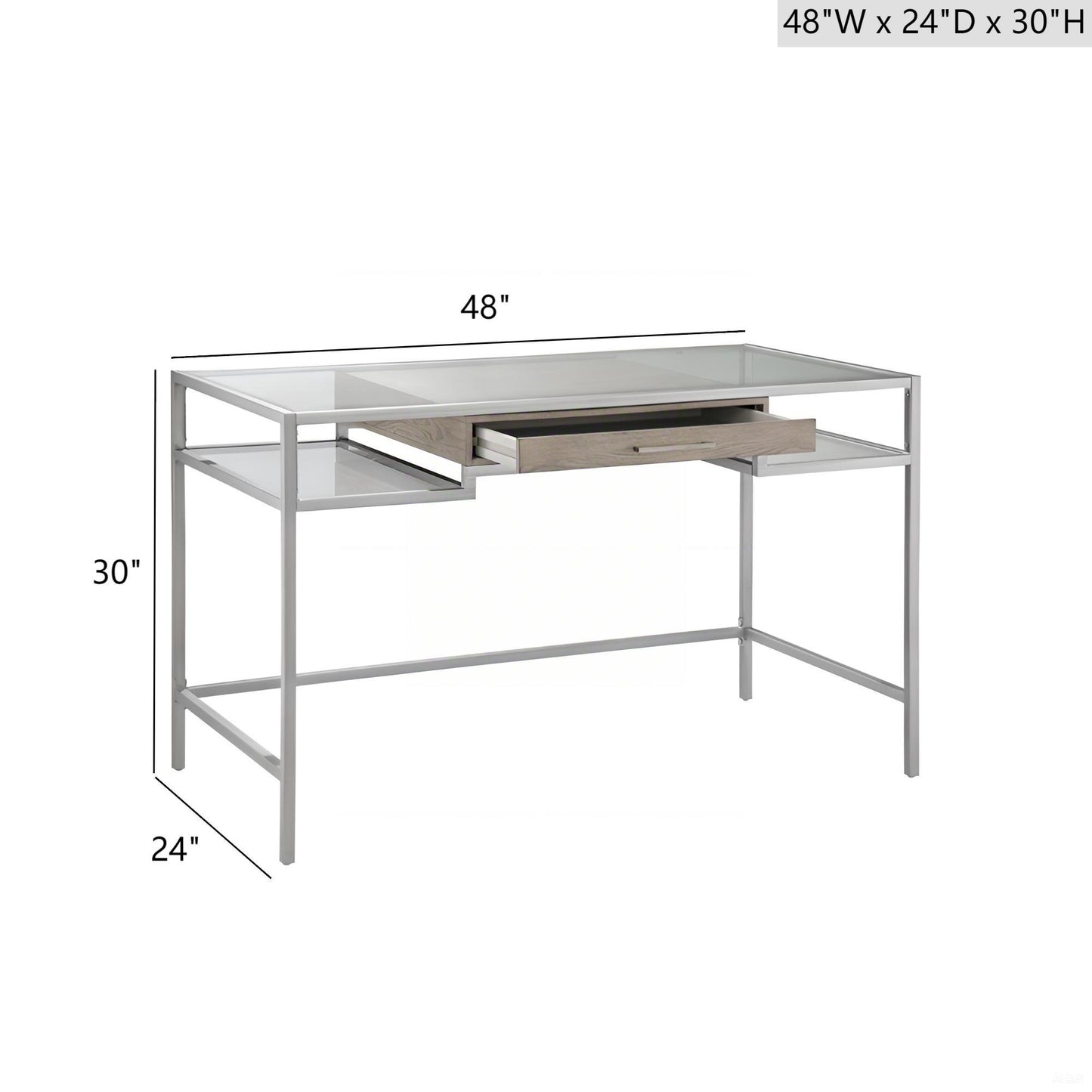 Adela - Writing Desk - Antique Silver