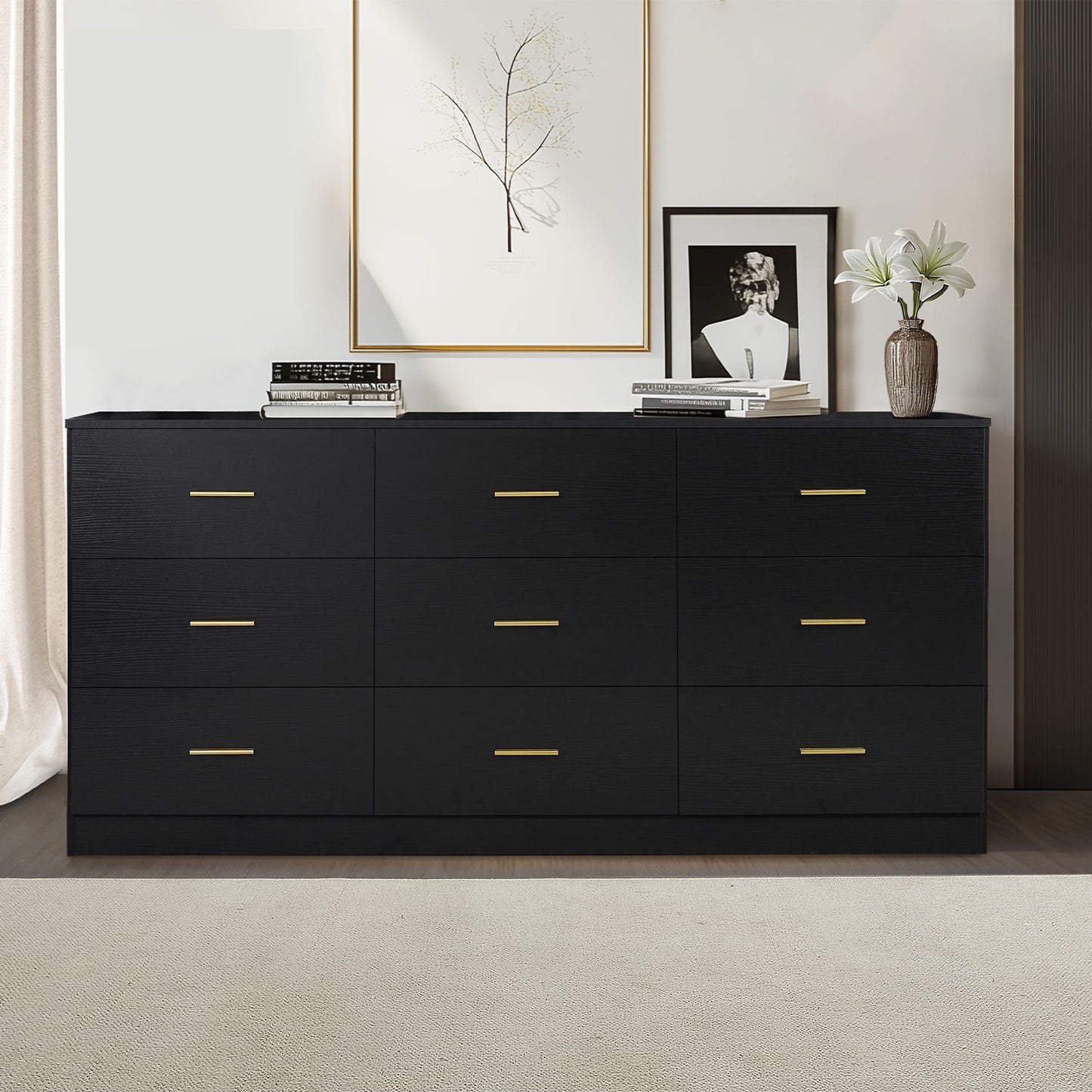 9 Drawer Dresser, Ample Storage For Bedroom