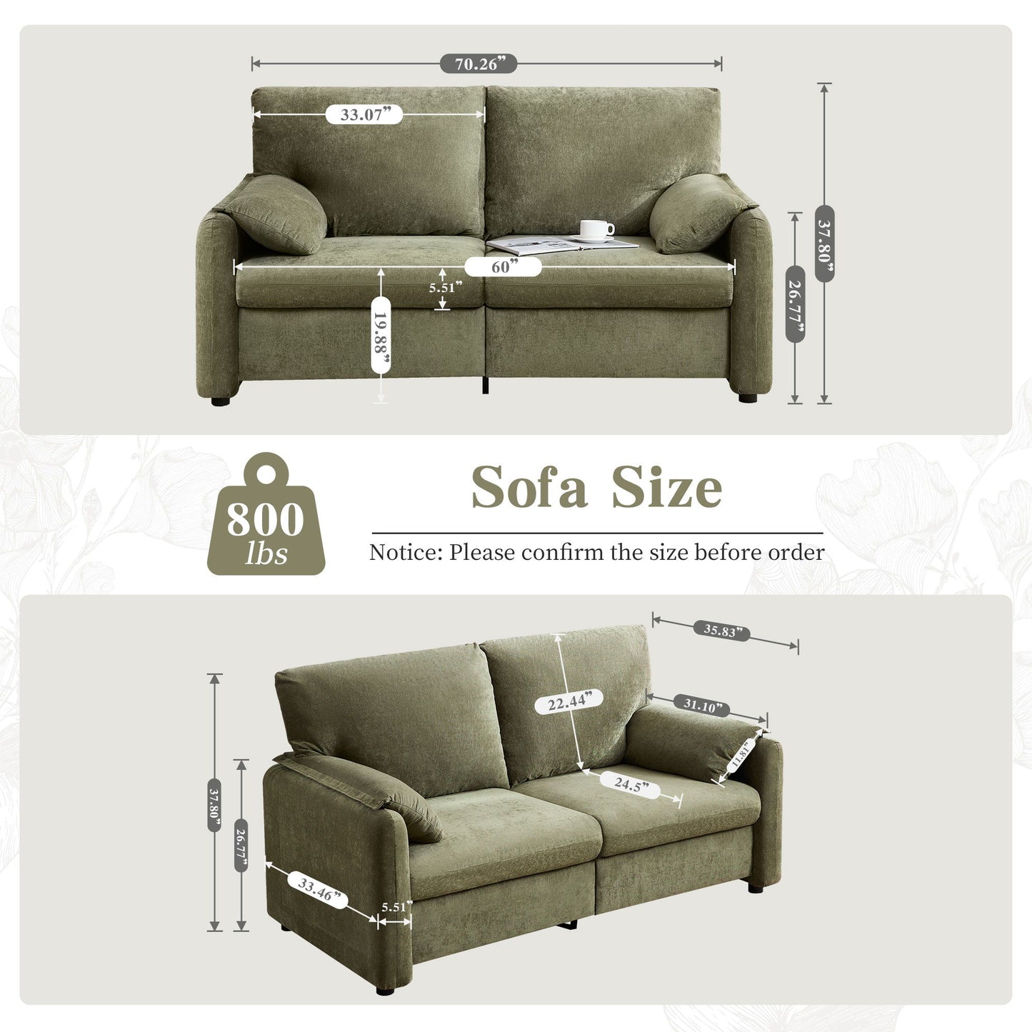 Modern Minimalist Down Filled Sofa