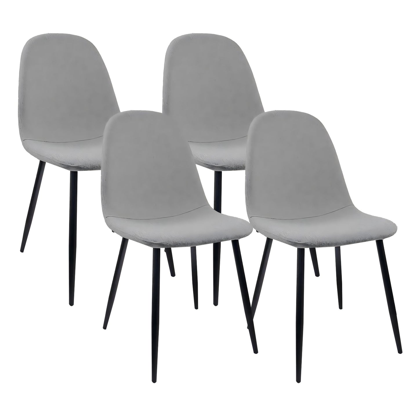 Modern Accent Dining Chairs Upholstered Seat, Metal Legs (Set of 4)
