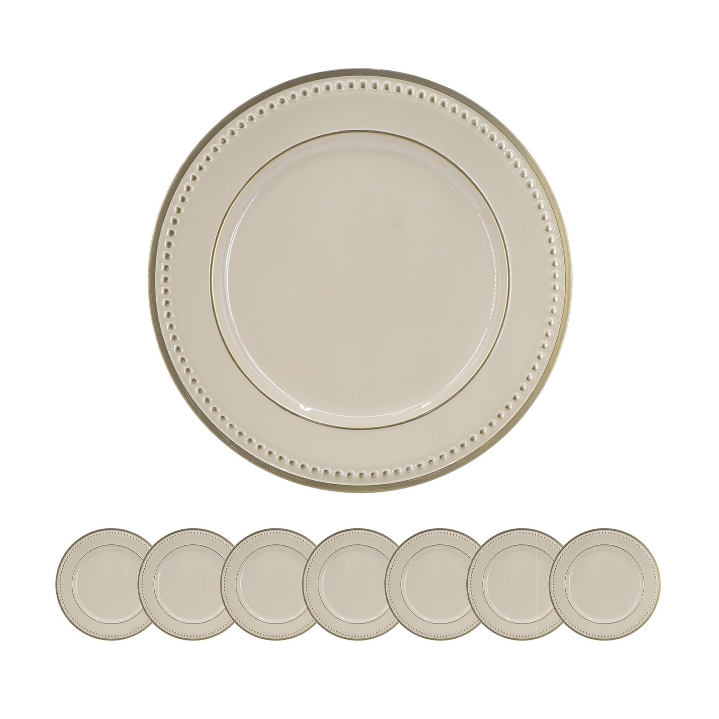 Plastic Charger Plate (Set of 8) - Cream