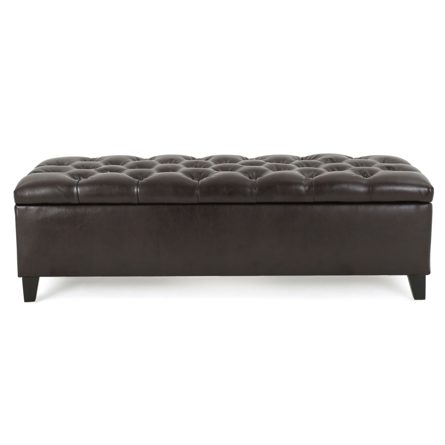 Nebulous - Upholstered Ottoman With Storage And Diamond Tufted Seat - Brown