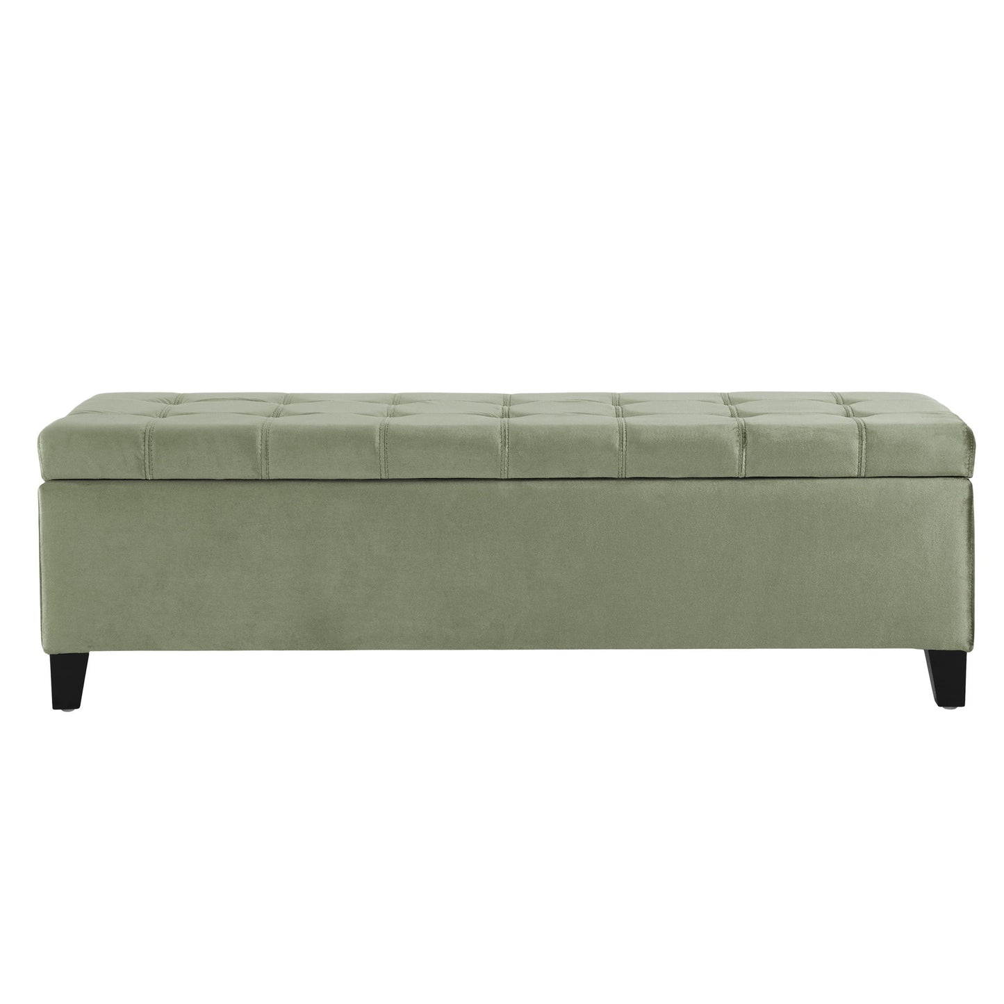 Wendover - Elegant Velvet Tufted Storage Bench With Lift-Up Top And Birch Wood Legs