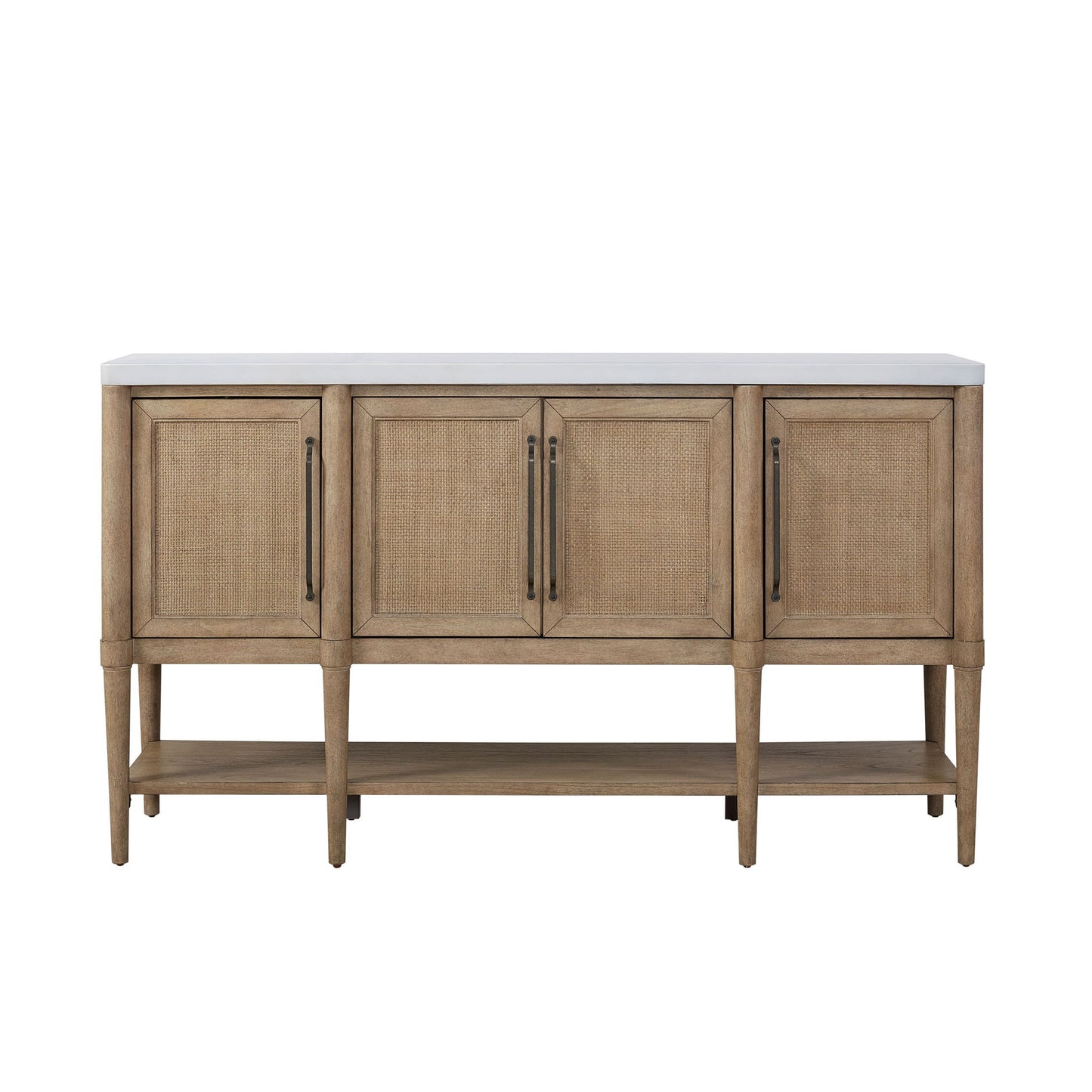 Cement Topped Server With Cane Insets - Sand