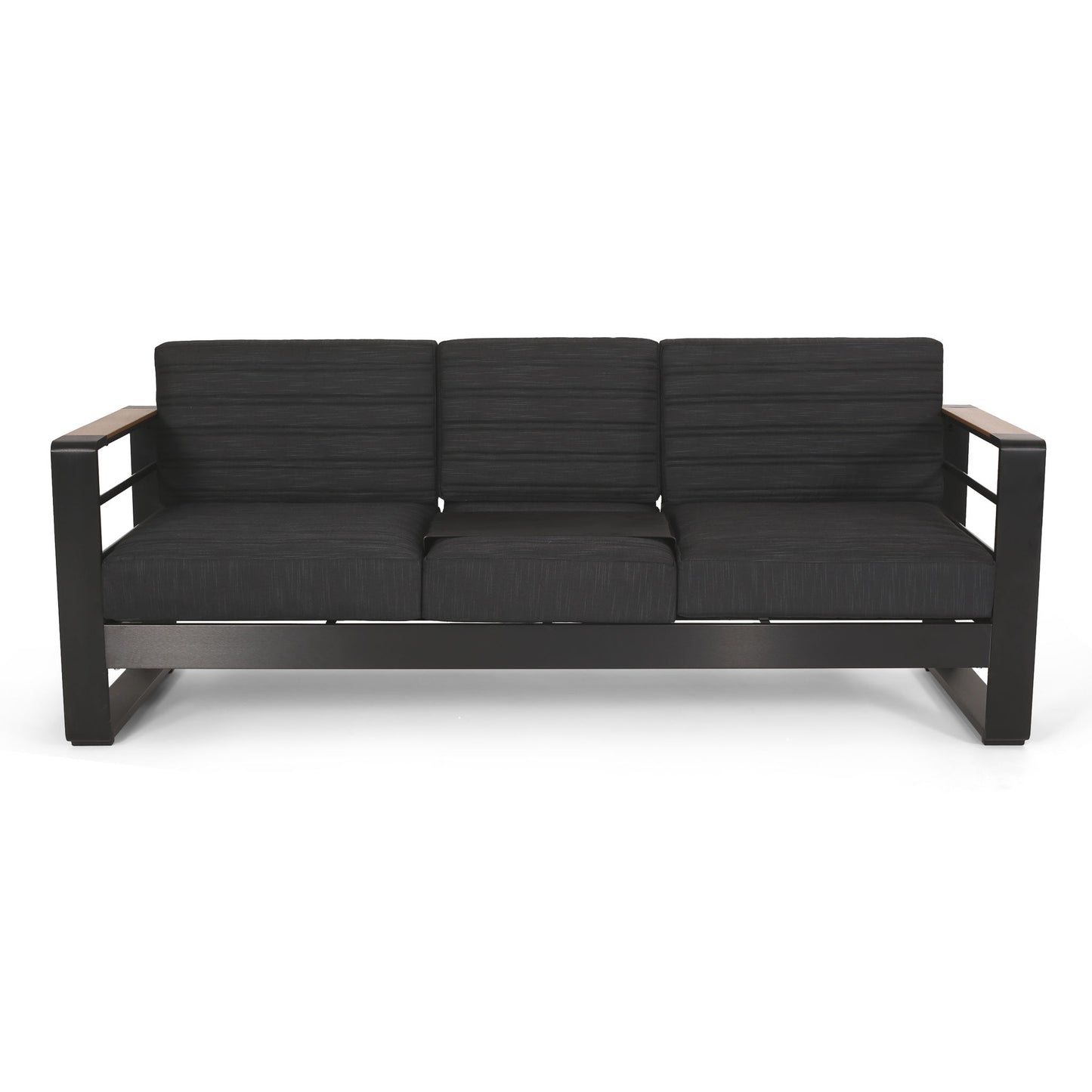 Giovanna - 3 Seater Sofa With Aluminum Frame And Water Repellence Cushions - Black