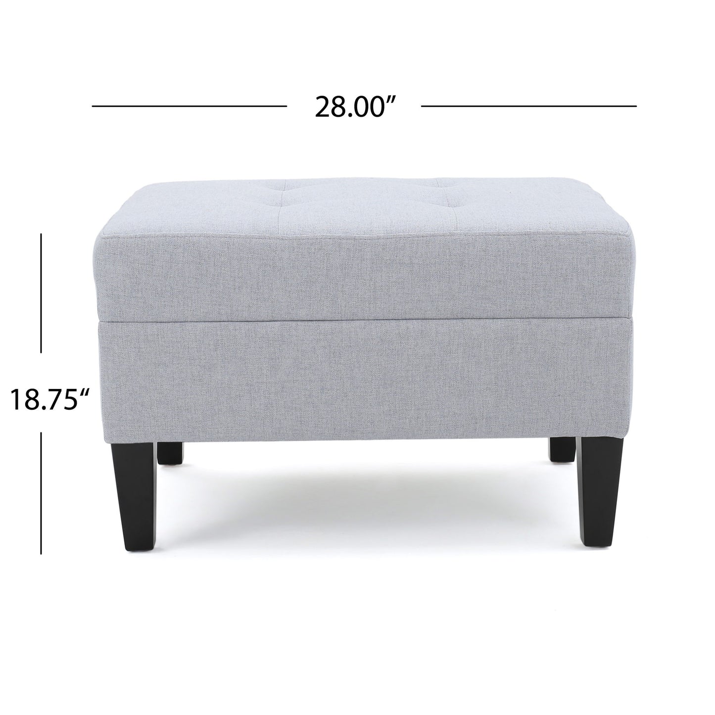 Contemporary Ottoman Footstool With Tufted Upholstery - Light Gray