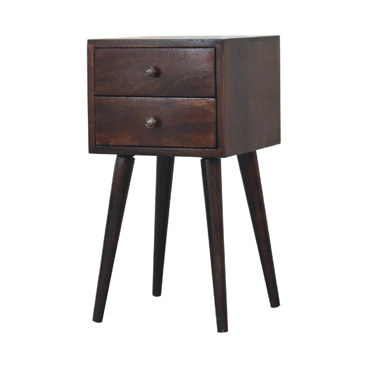 Mini 2 Drawer Nightstand - Walnut