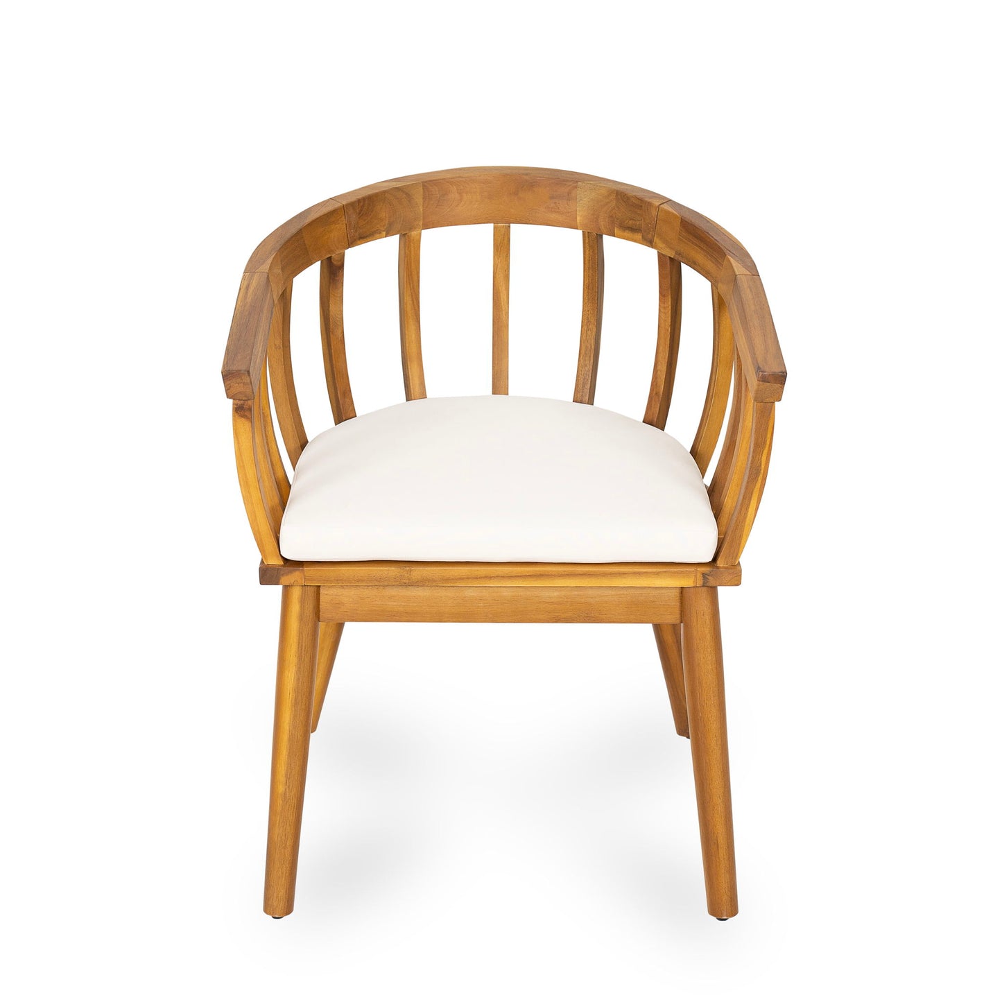 Klismos - Dining Armchair (Set of 2) - Teak / Beige