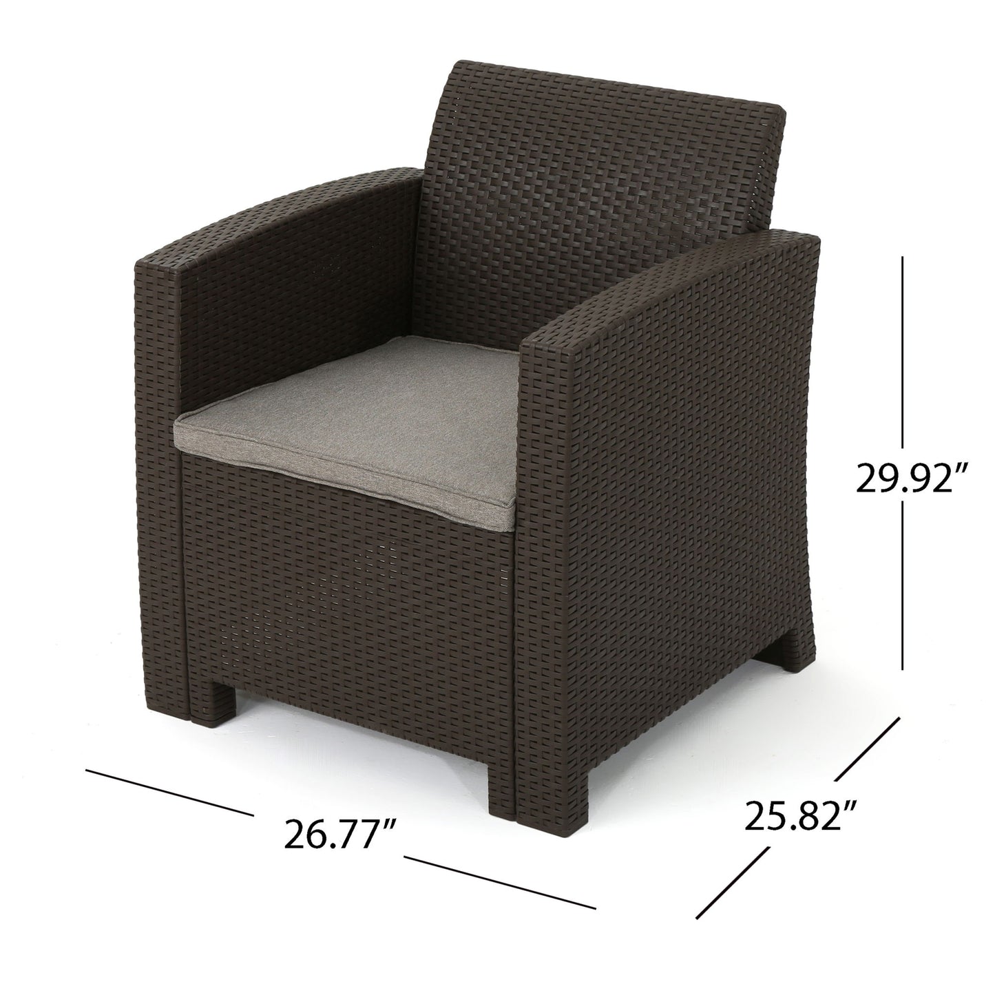 Outdoor Wicker Club Chair With Water Resistance
