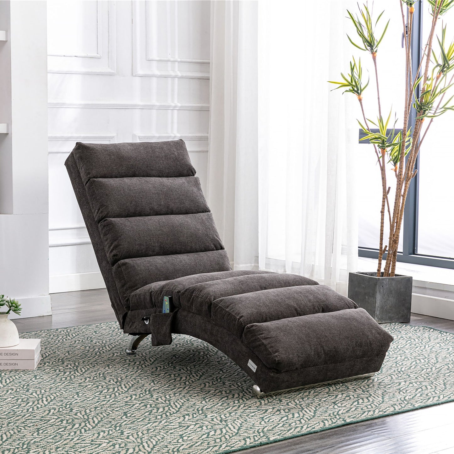 Massage Chaise Lounge Indoor With Remote Control, Ergonomic Electric Massage Lounger