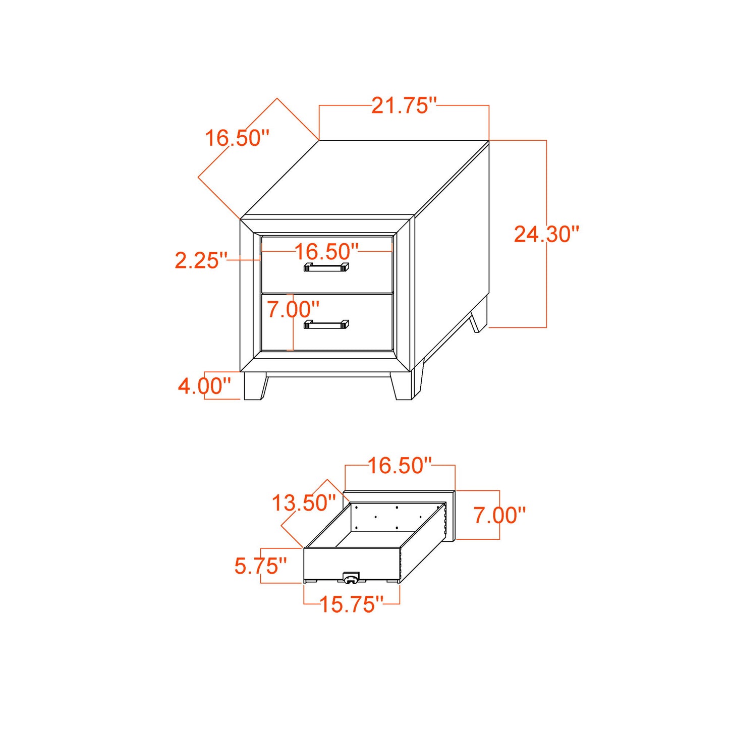 Soluto - Nightstand - Gray / Black