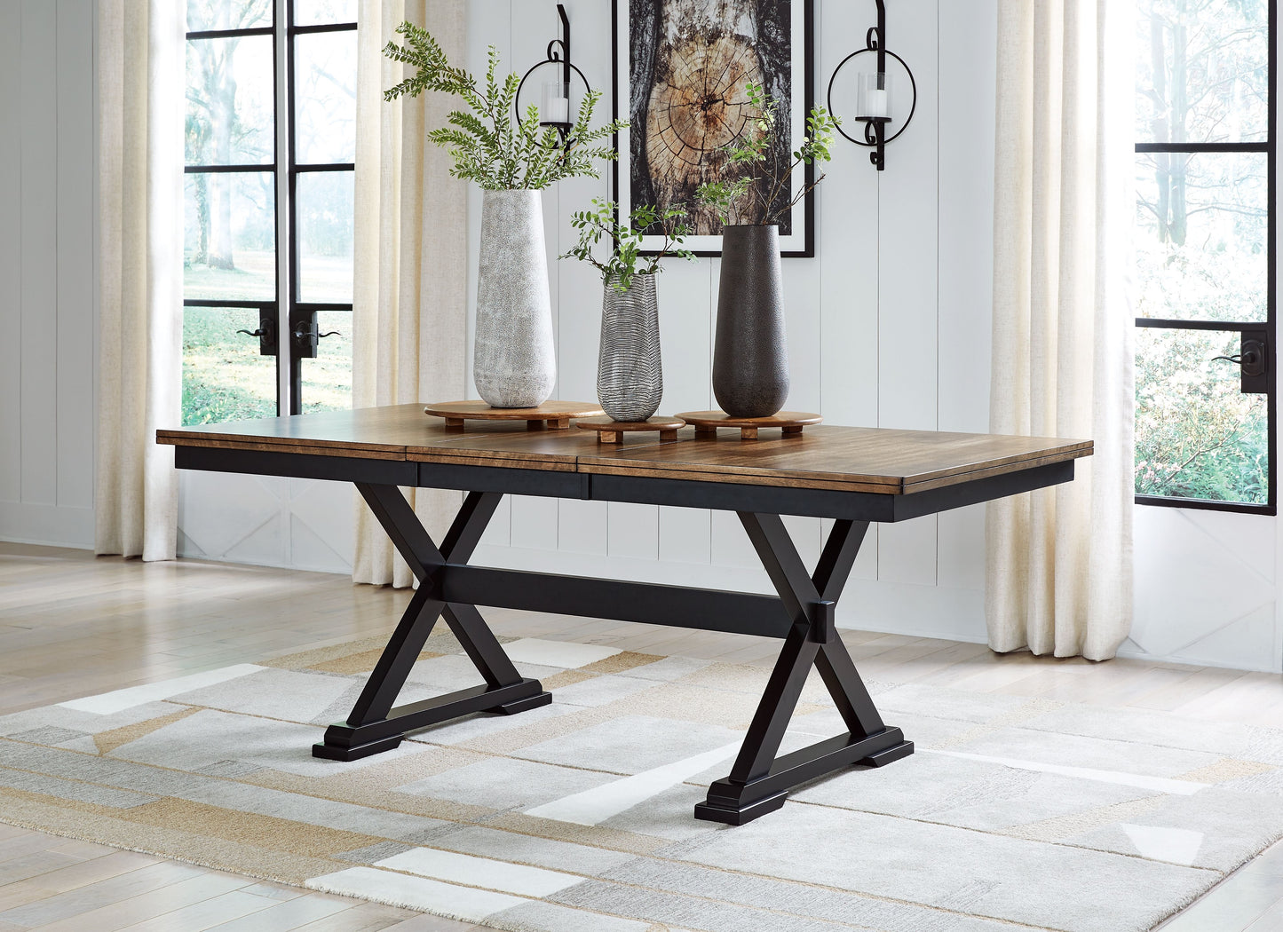 Wildenauer - Rectangular Dining Extension Table - Brown / Black