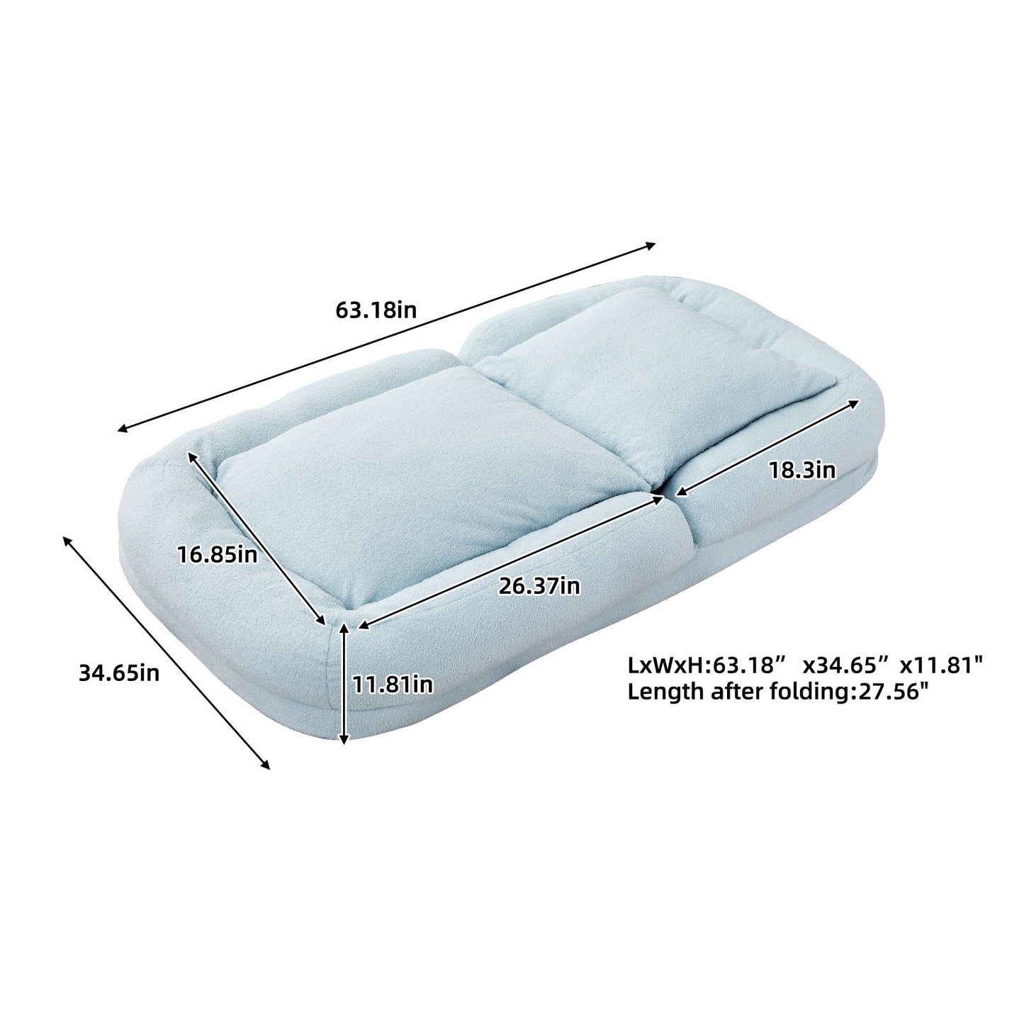 Contemporary Folding Sofa Chair With 5 Adjustable Positions For Gaming, Meditation, And Relaxation