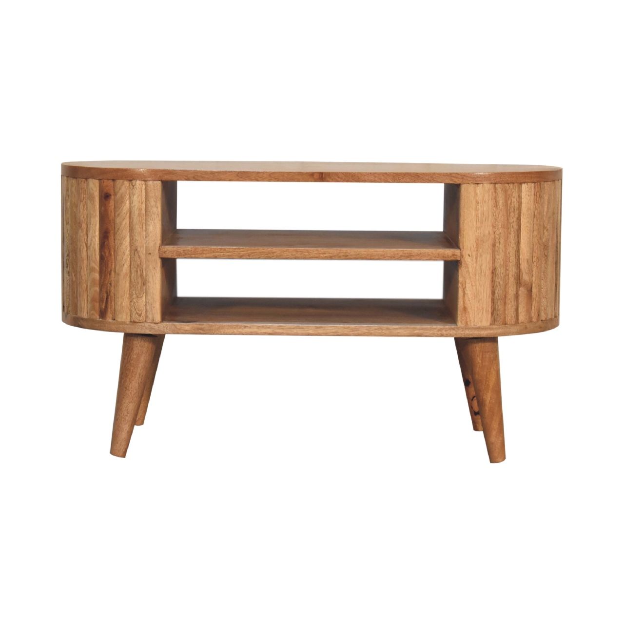 Stripe Media Unit - Oak