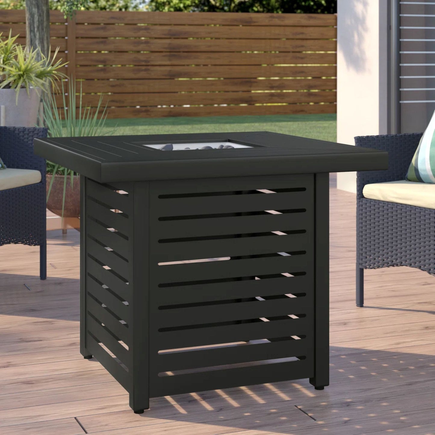 Propane / Gas Fire Pit Table - Black