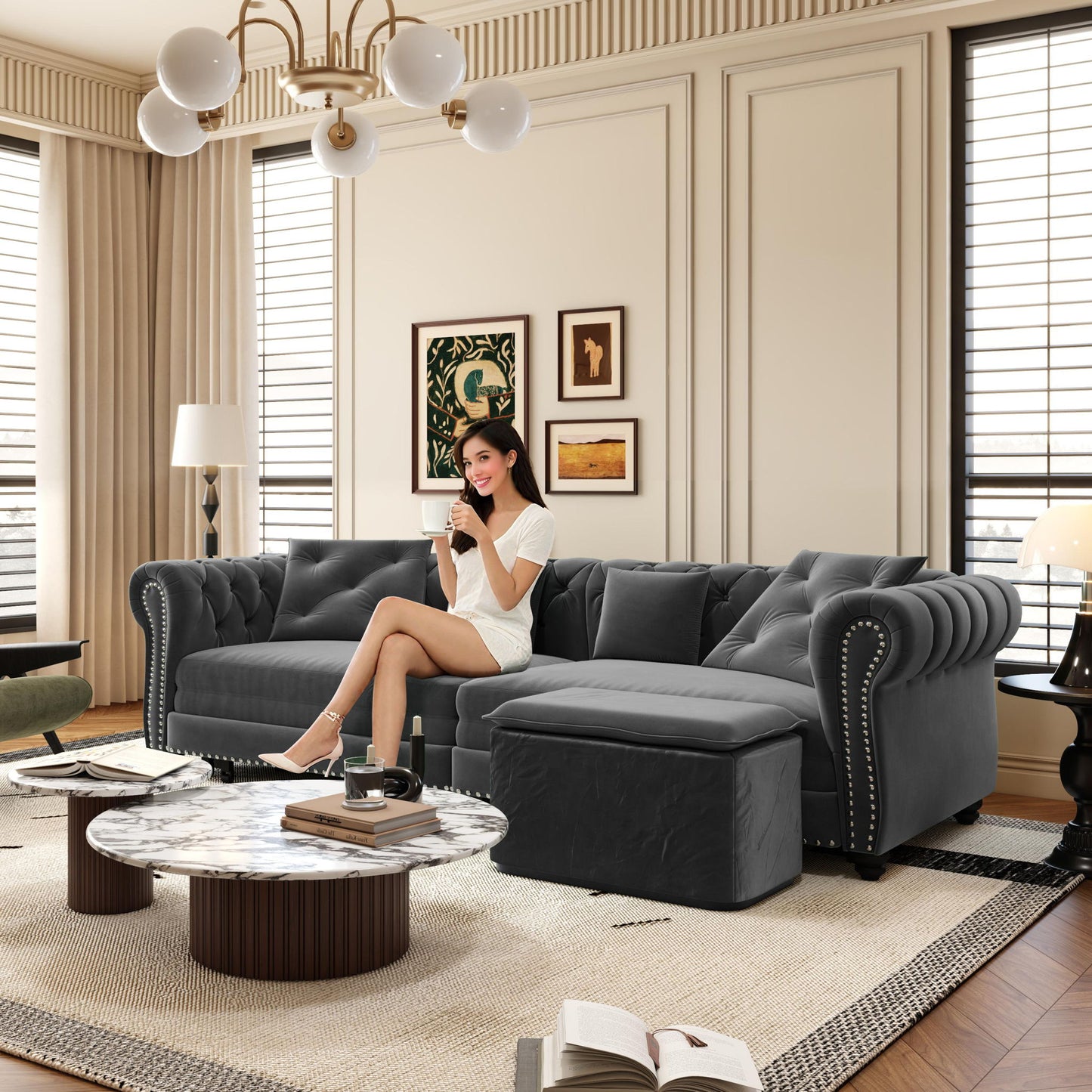 3 In 1 Pull Out Convertible Sleeper Sofa Bed