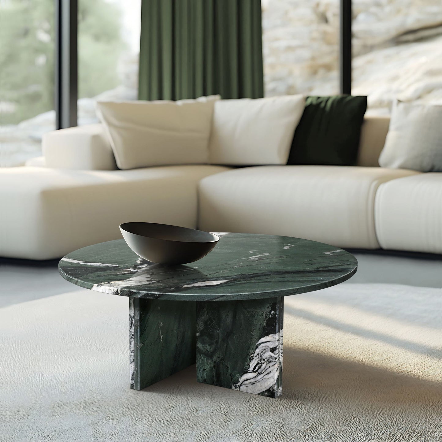 Marble Coffee Table, Living Room - Green