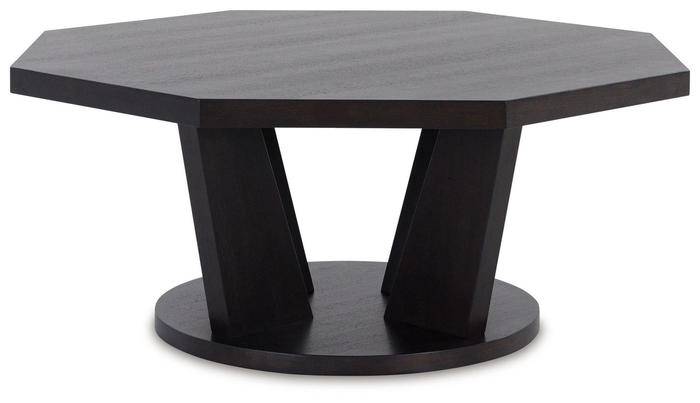 Chasinfield - Octagon Coffee Table - Dark Brown