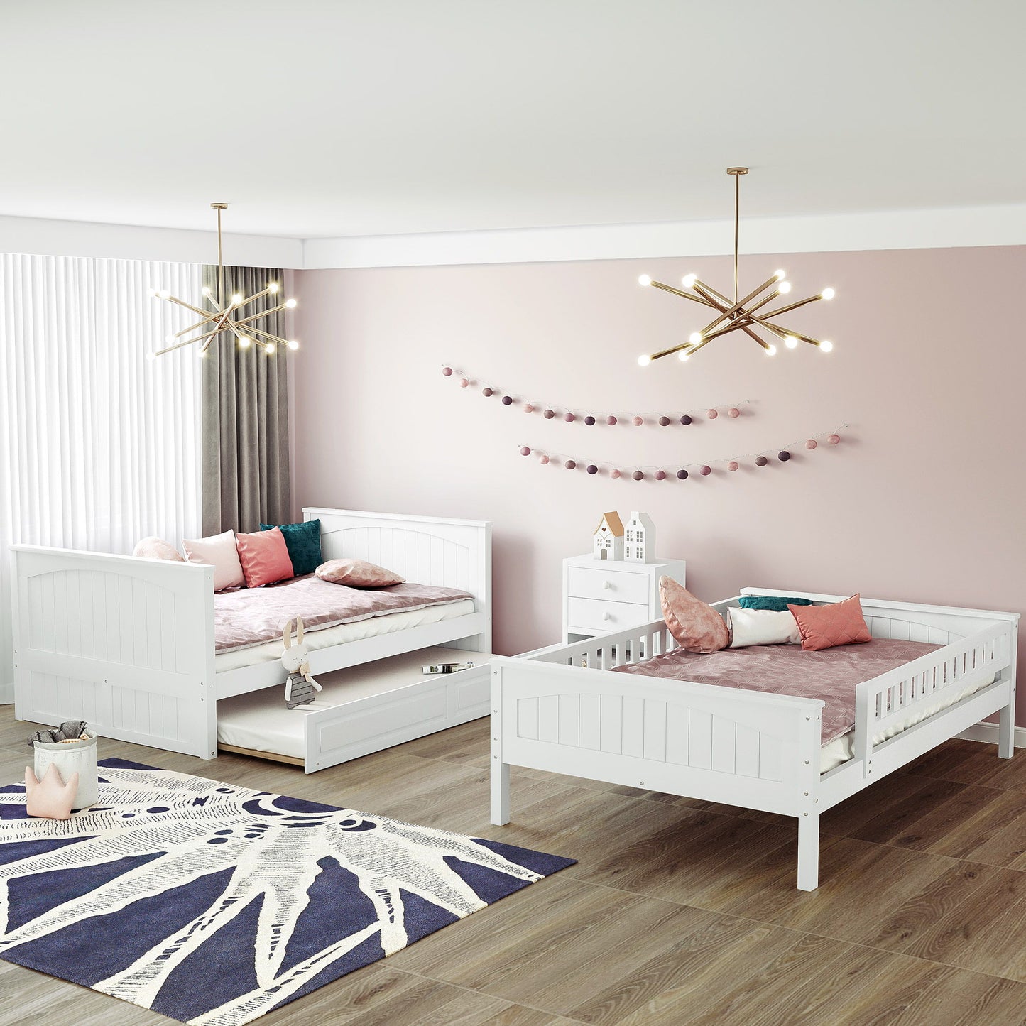 Bunk Bed With Twin Size Trundle, Guardrails