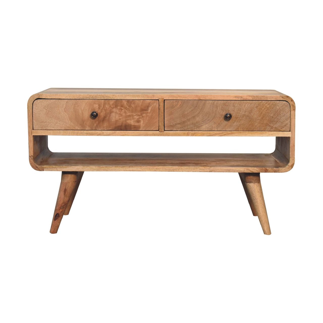 Reverse Curve Media Unit - Oak