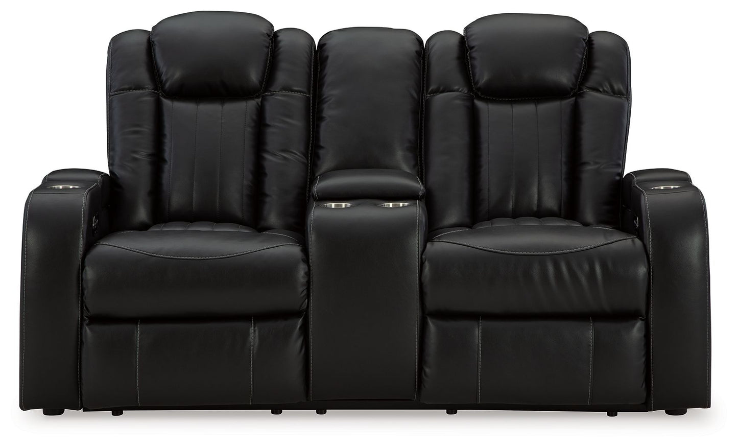 Caveman Den - Power Reclining Loveseat with Console/ Adj Hdrst - Midnight