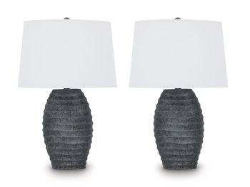 Caronick - Poly Table Lamp (Set of 2) - Antique Silver Finish
