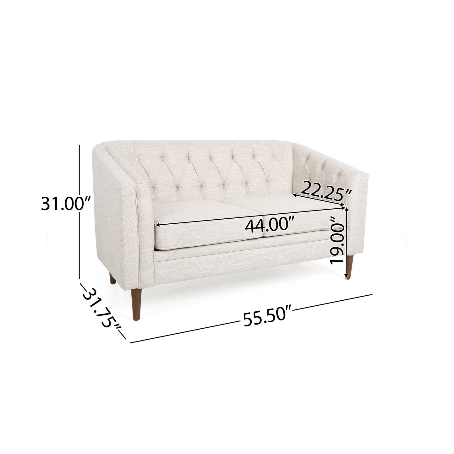 Sophisticated Loveseat With Diamond Stitched Detailing
