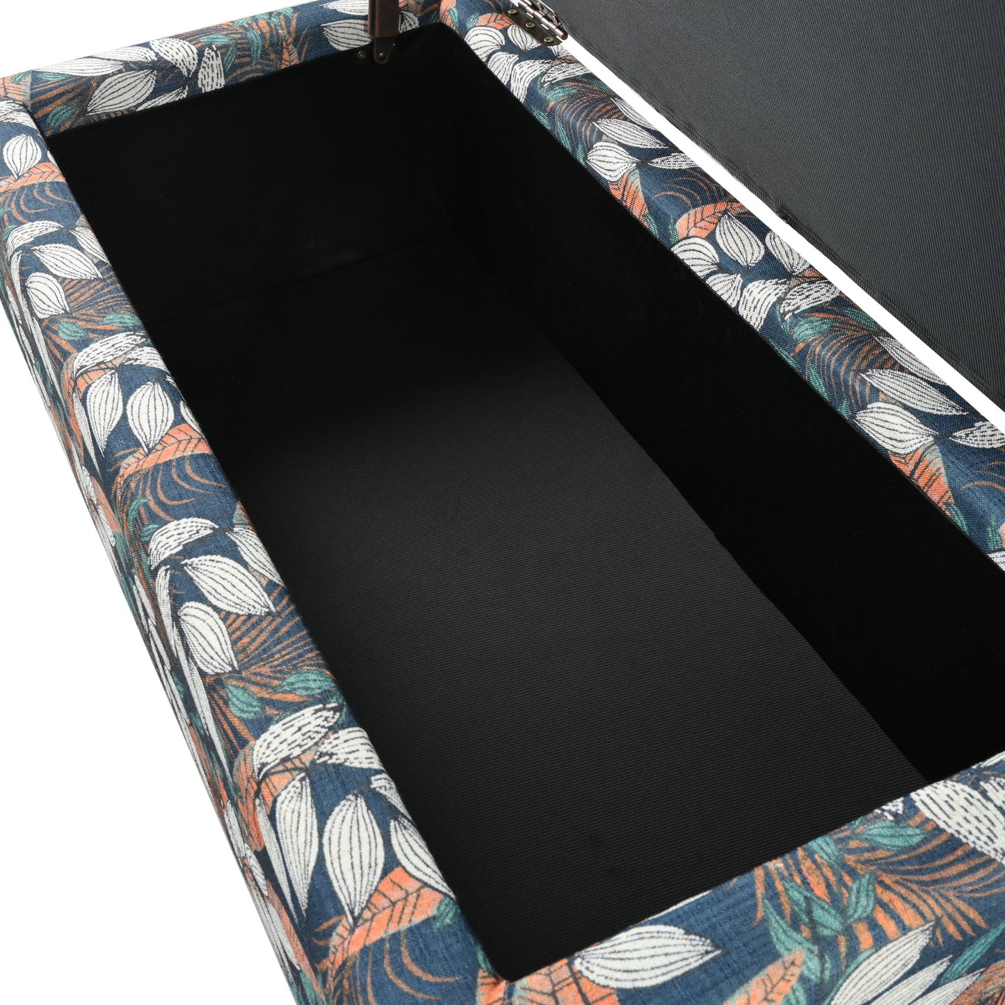 Charming Floral Storage Ottoman With Upholstered Fabric