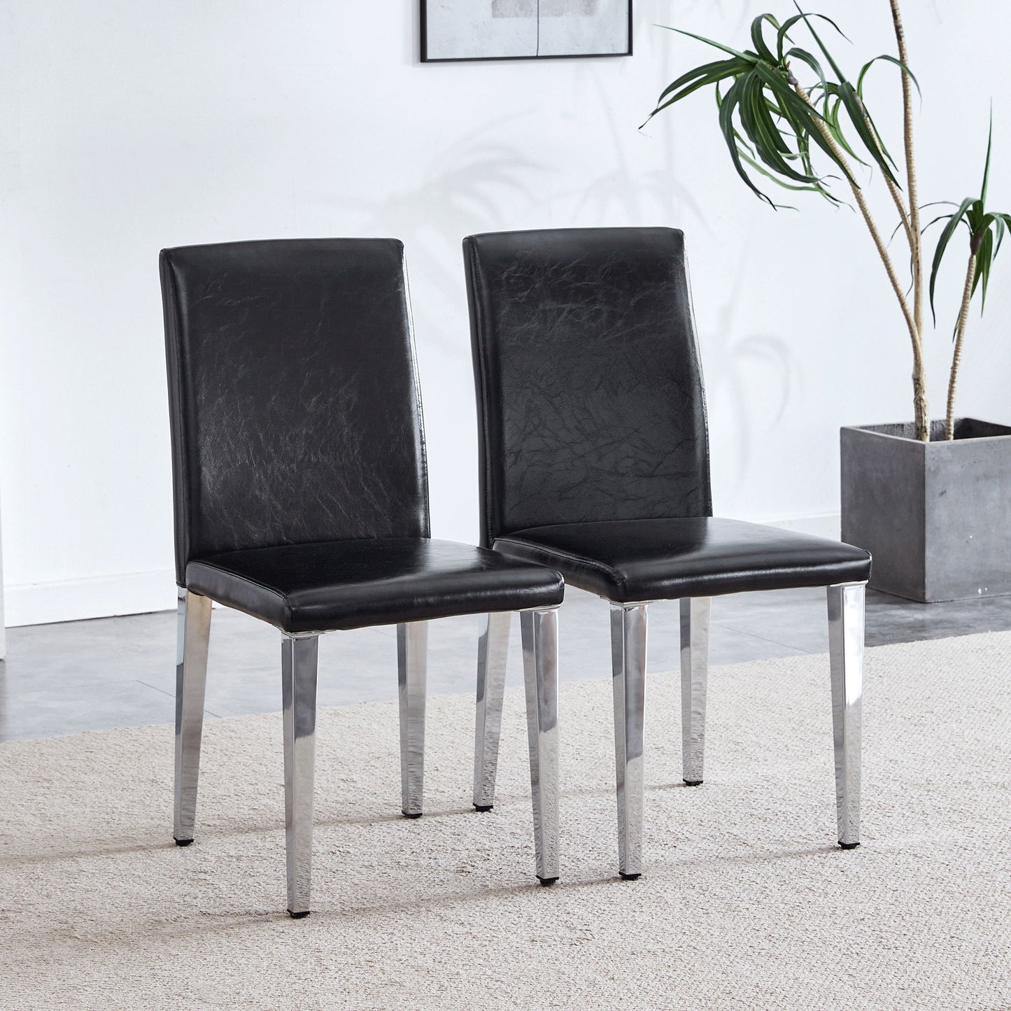 Elegant Upholstered Chairs & Metal Legs