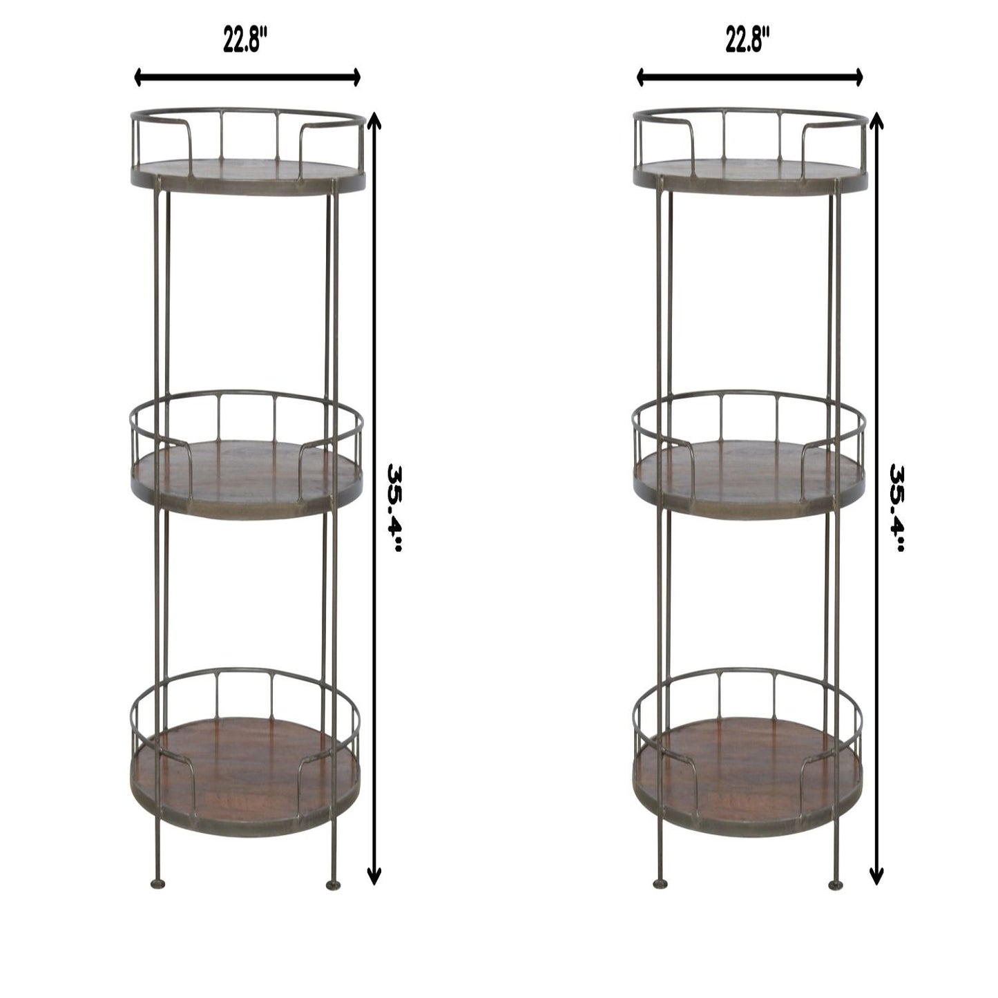 Round Butler Tray Table - Chestnut