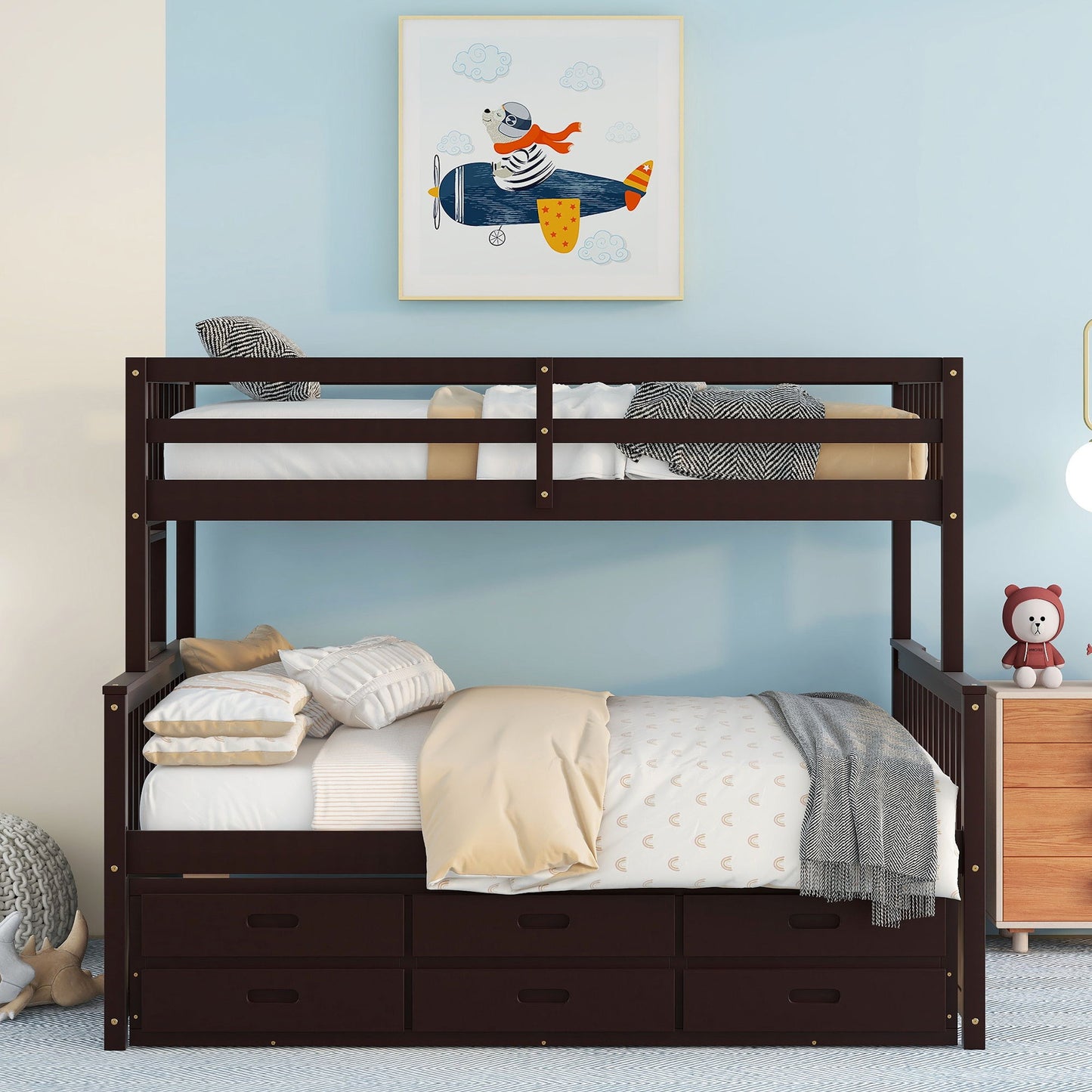 Bunk Bed With Twin Size Trundle And Drawers