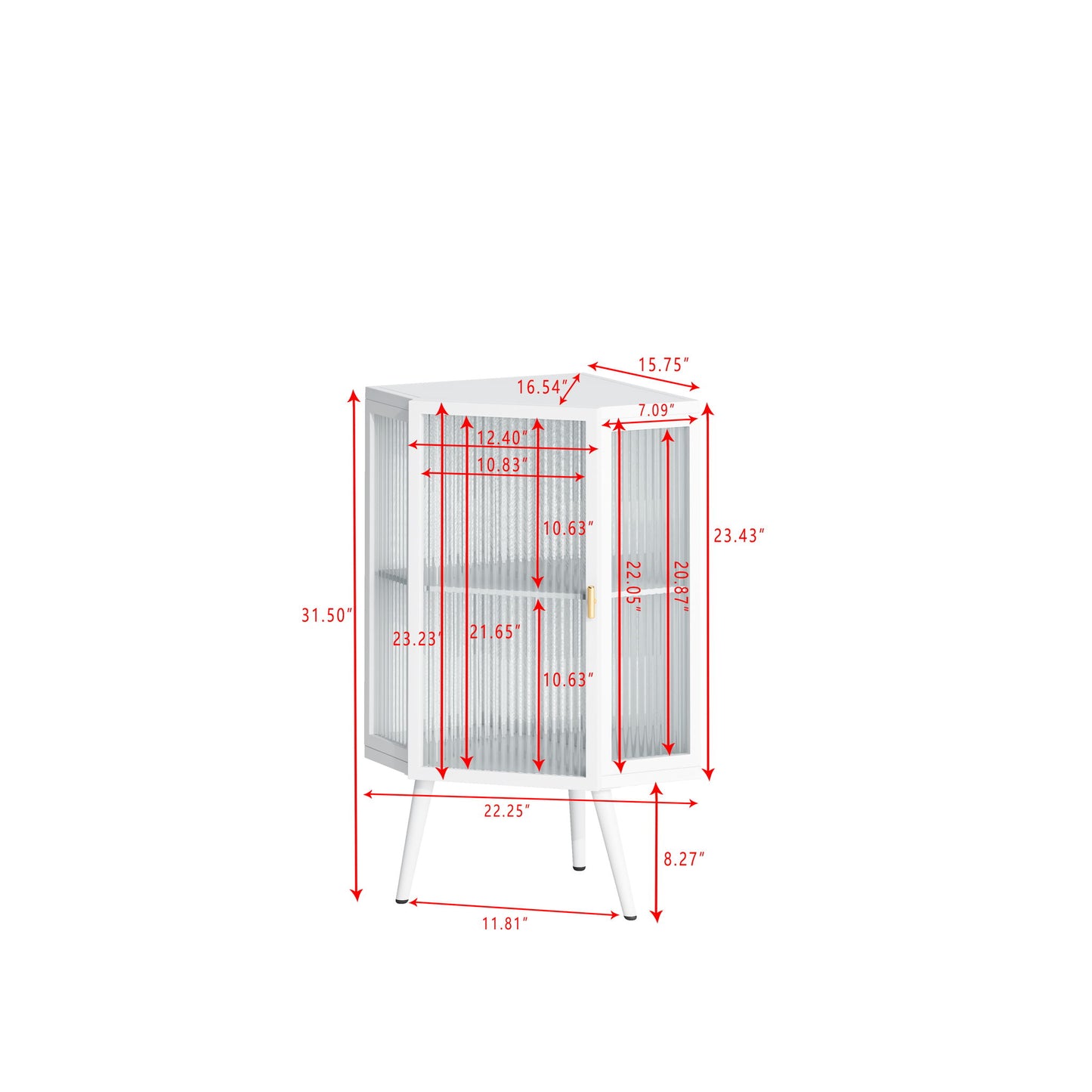 Corner Cabinet With Door And Shelves For Bathroom - White