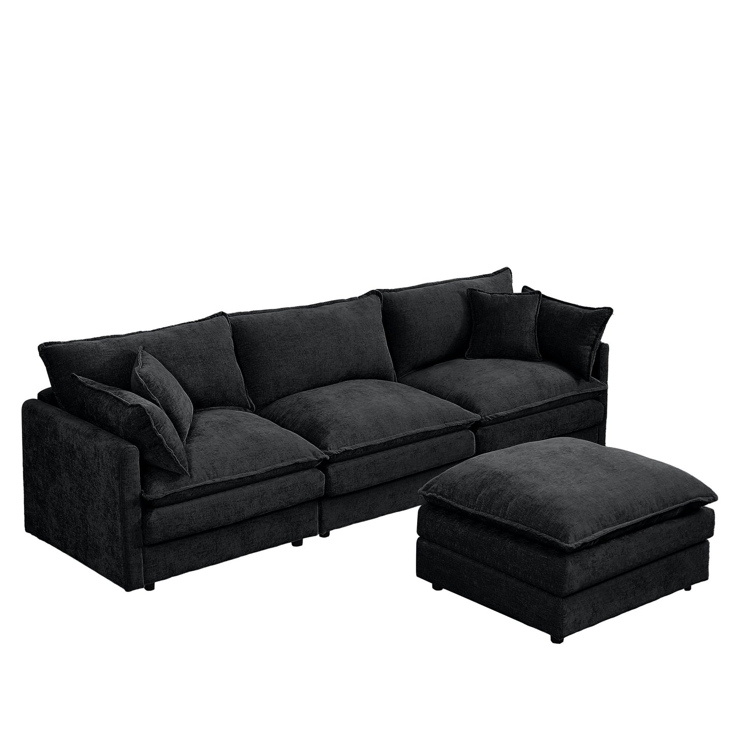 Modular L-Shaped Sectional Sofa With Movable Ottoman