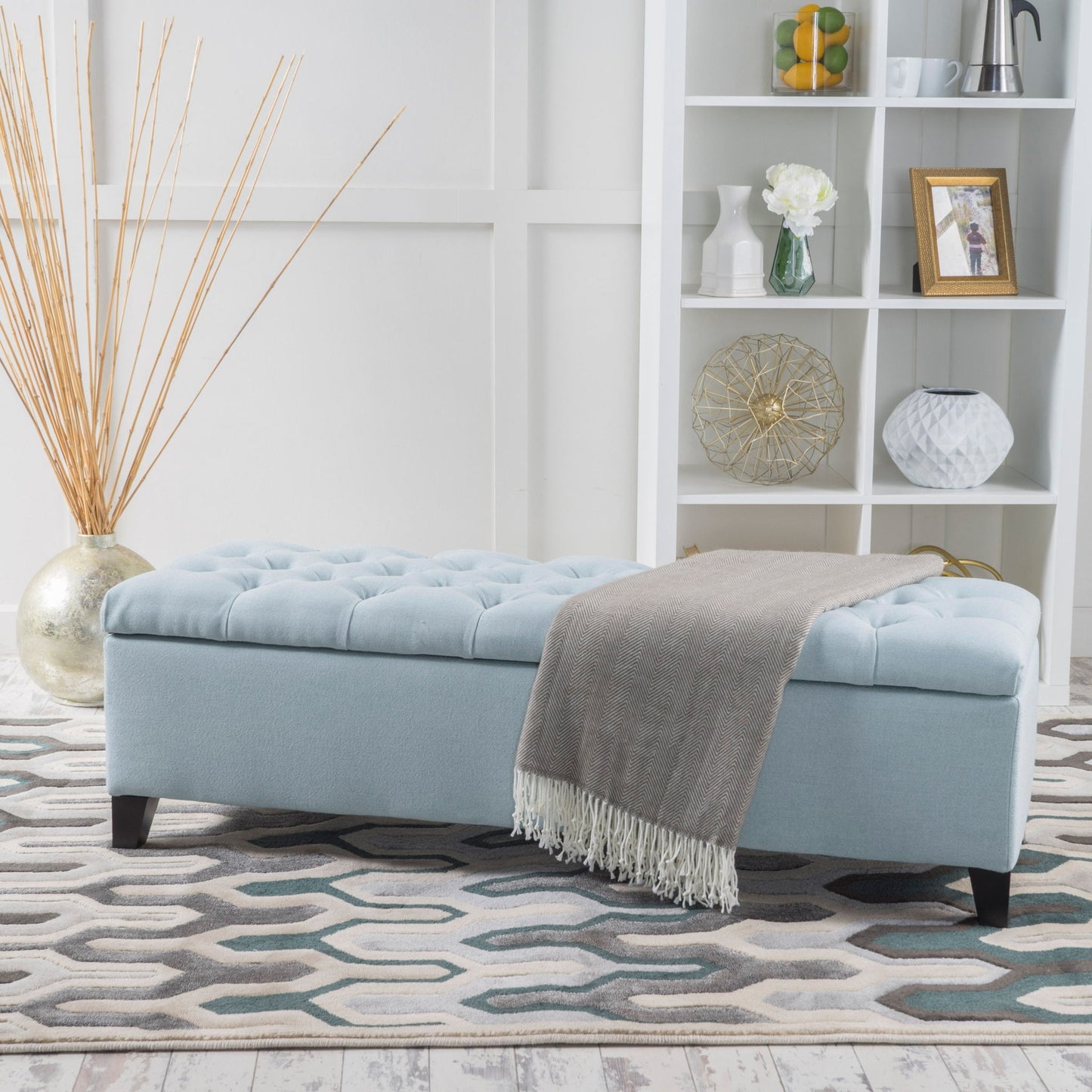 Glouster - Contemporary Storage Ottoman With Button Tufted Design