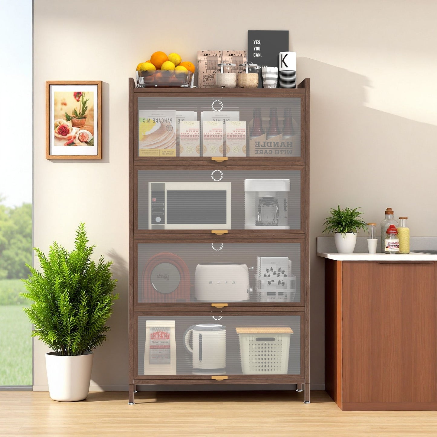 Flip Doors Cabinet, With Ample Storage Space