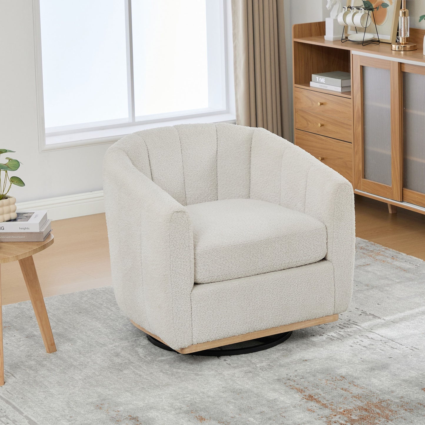 360° Swivel Upholstered Barrel Chair