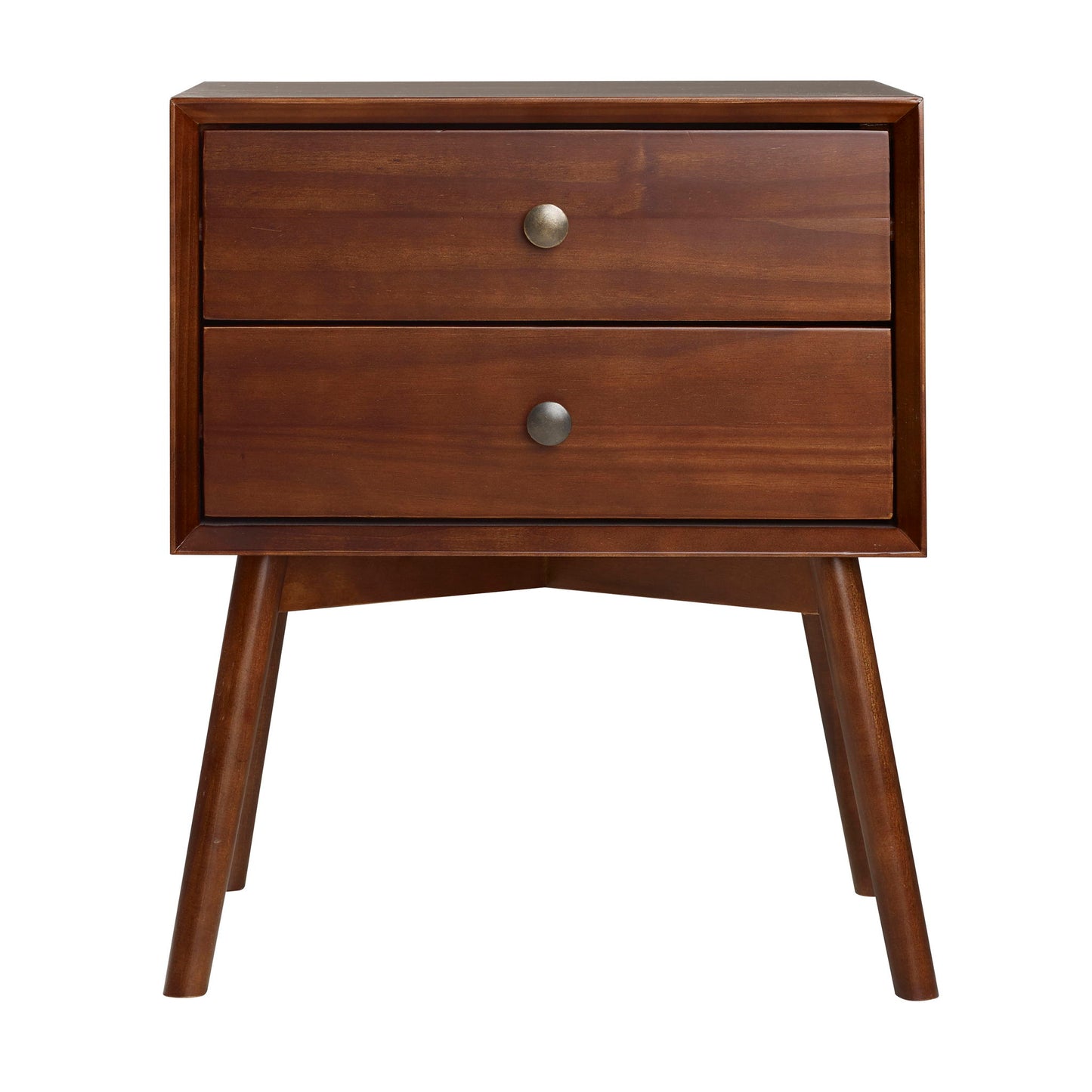 Double Drawer Nightstand - Walnut