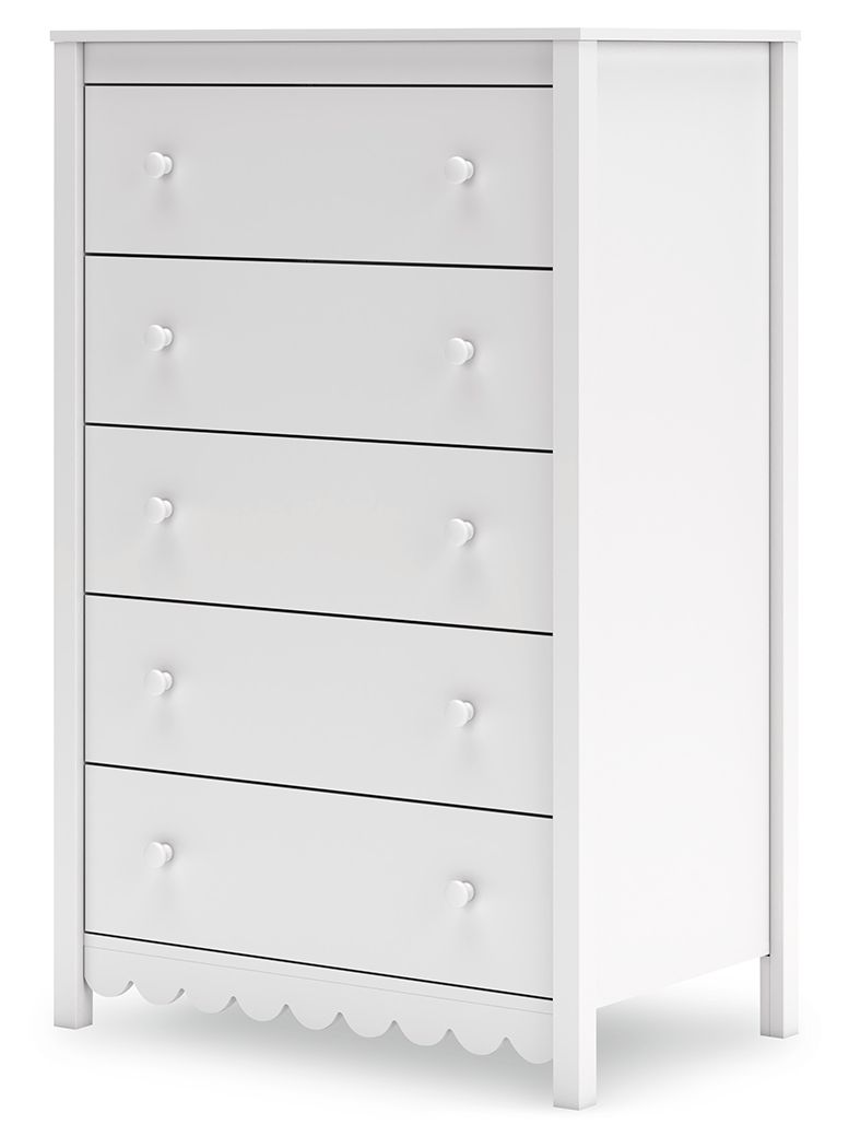 Hallityn - Five Drawer Chest - White
