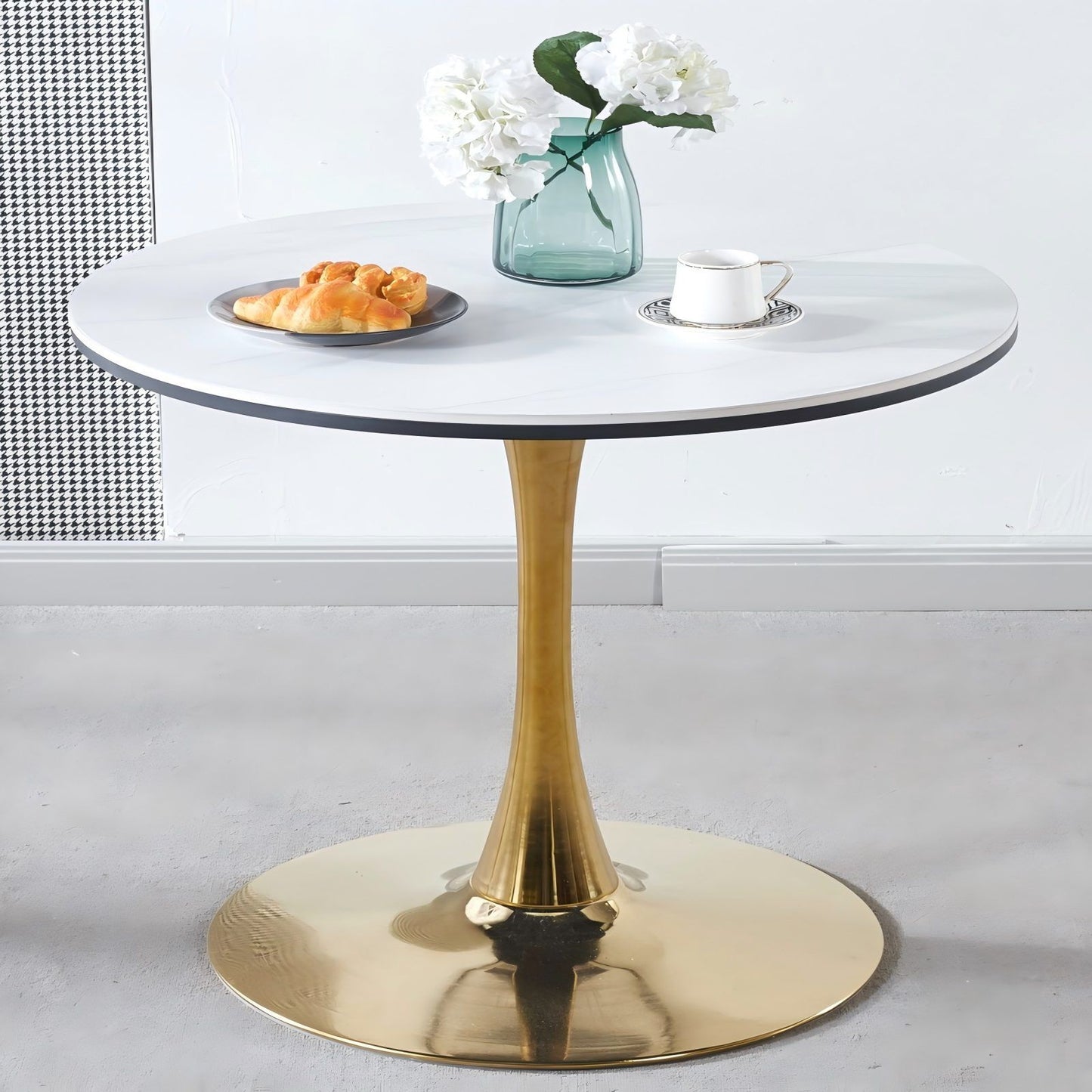 Tulip Table Mid-Century Dining Table With Round MDF Table Top, Pedestal Dining Table, End Table Leisure Coffee Table