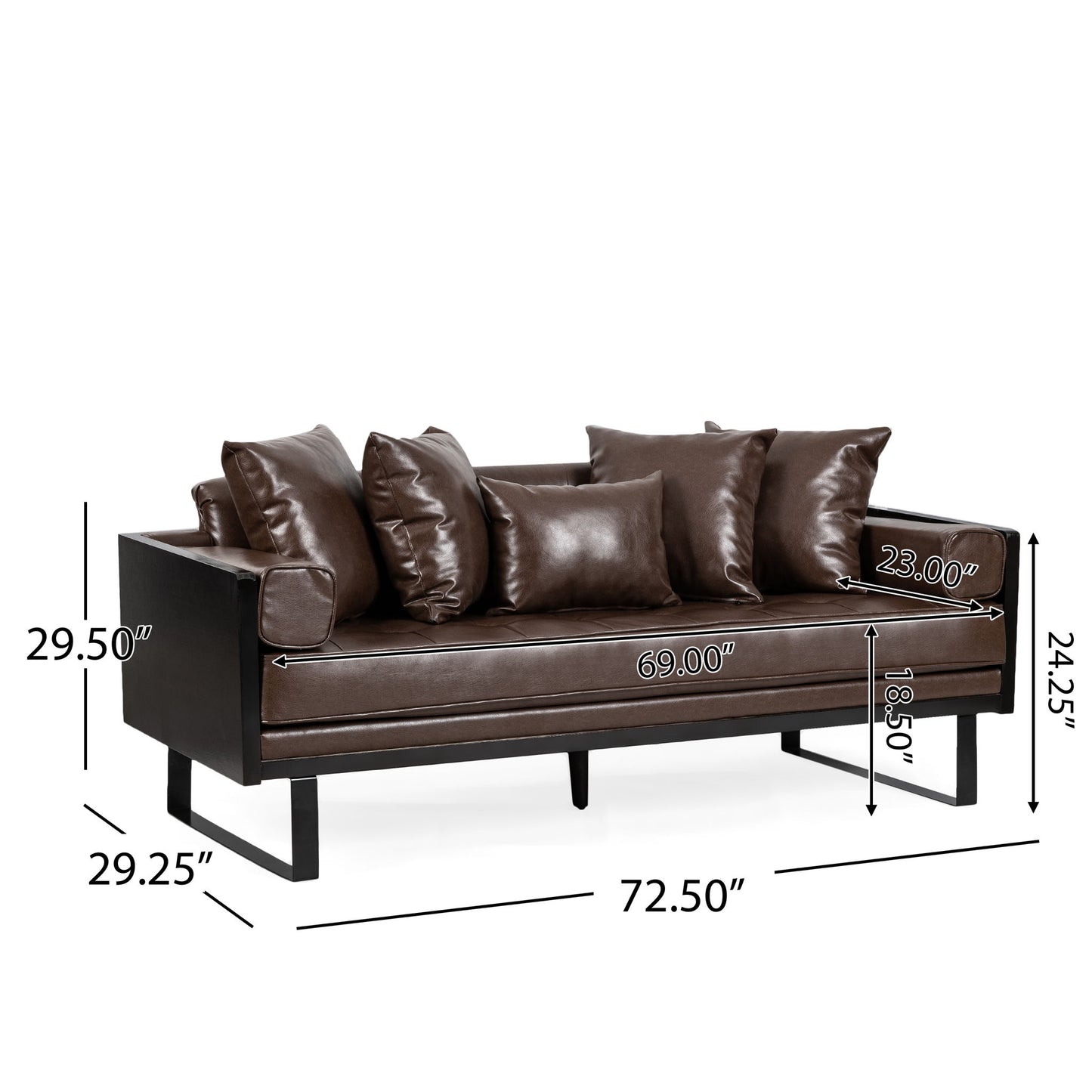 Contemporary Oversized Loveseat With Accent Pillow