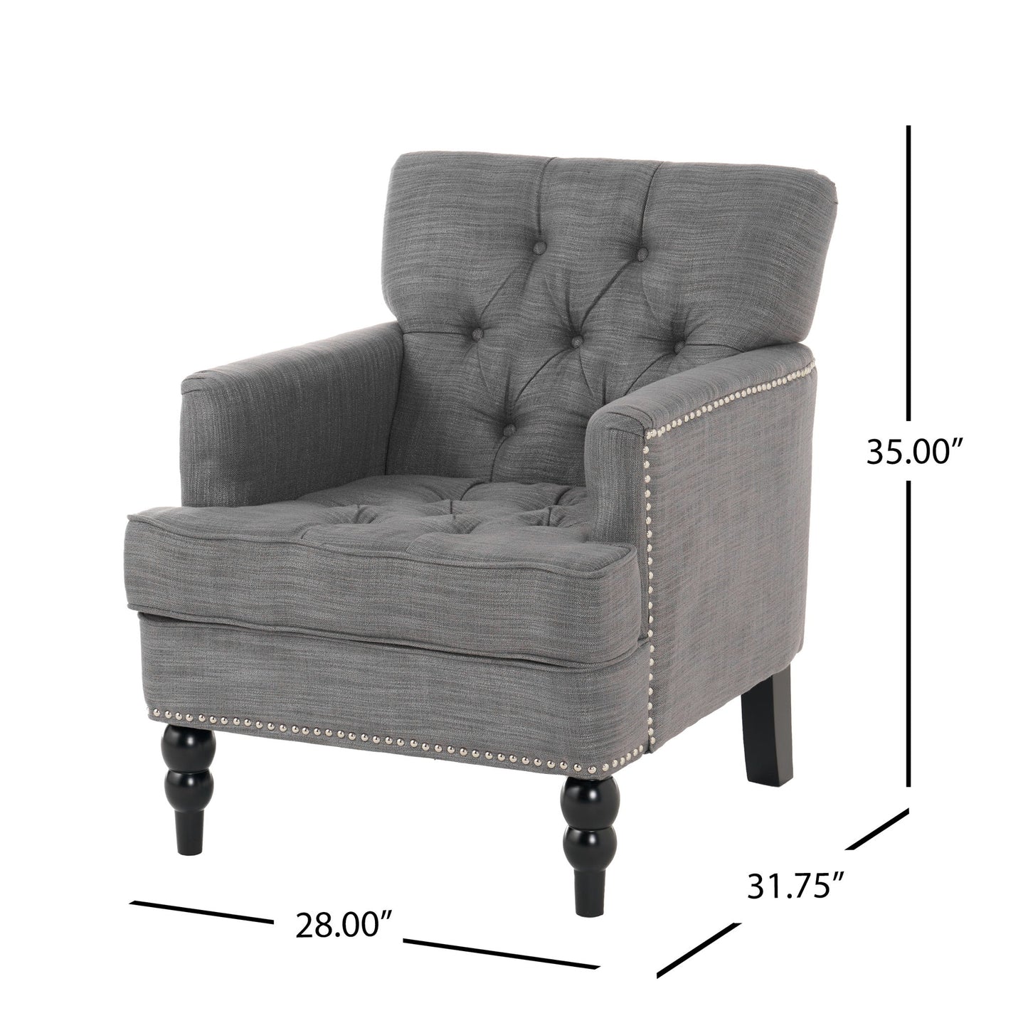 Harrison - Tufted Club Chair With Button Tufted Back And Birch Wood Legs