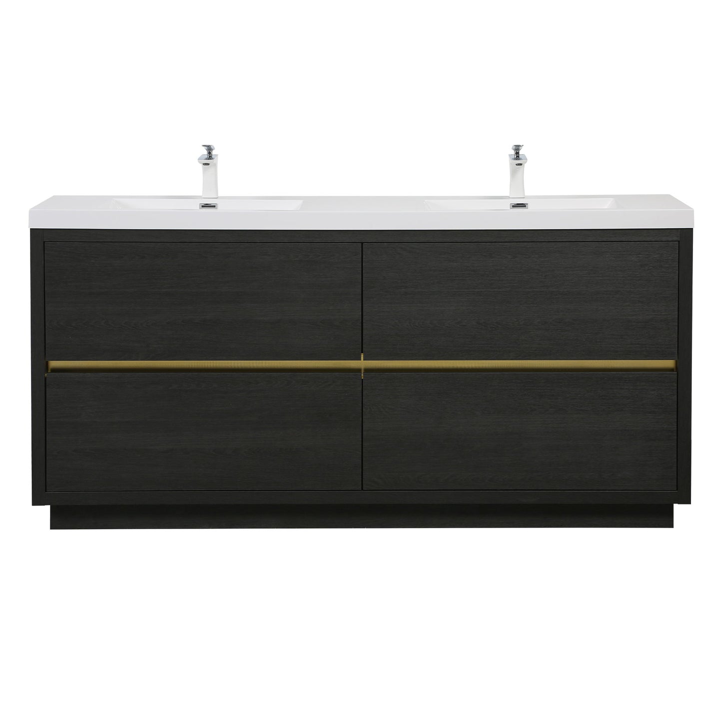 Bathin Freestanding Bathroom Vanity With Double Sinks, Bathroom Storage Vanity Cabinet With Stone Resin Countertop And Soft Close Drawers