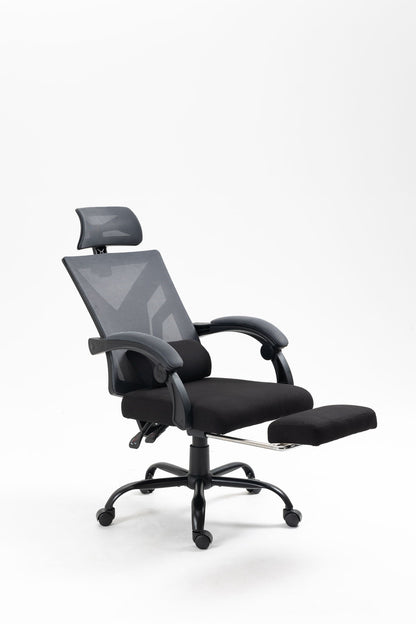 Ergonomic Office Chair, Desk Chair With Adjustable Lumbar Support, High Back Mesh Chair With Wheels, Executive Chair For Home Office - Black