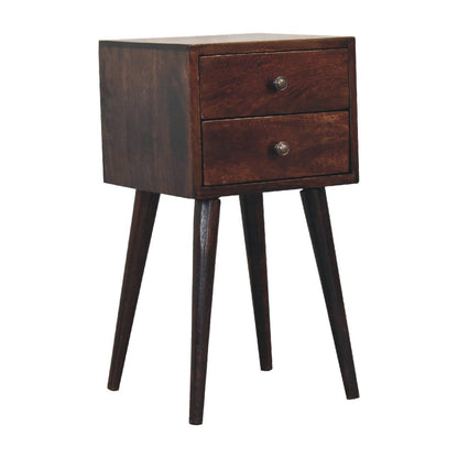 Mini 2 Drawer Nightstand - Walnut