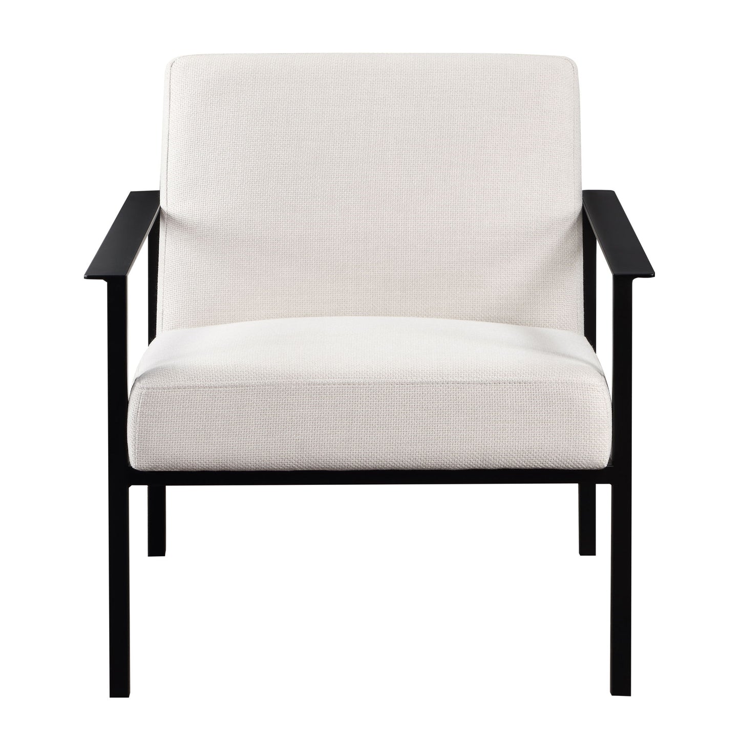 Millie - Modern Stationary Metal Accent Chair With Polyester Upholstery - Off White
