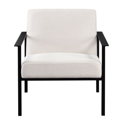Millie - Modern Stationary Metal Accent Chair With Polyester Upholstery - Off White