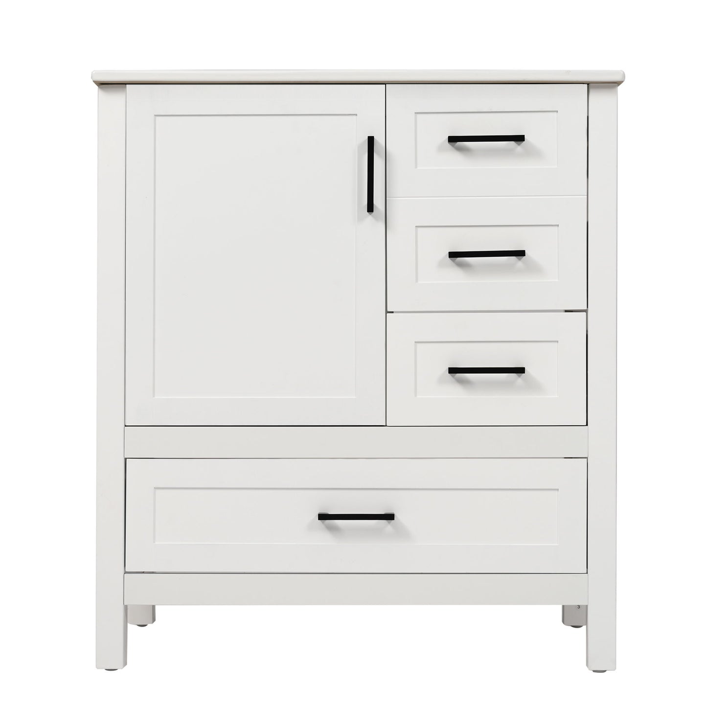 Modern Bathroom Vanity With Ceramic Sink, Solid Frame And Storage Solutions