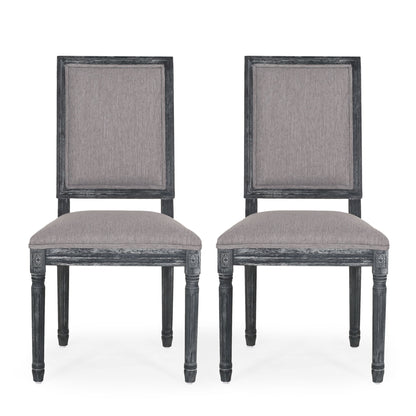 French Country Style Dining Chair With Upholstered Seating And Fluted Legs